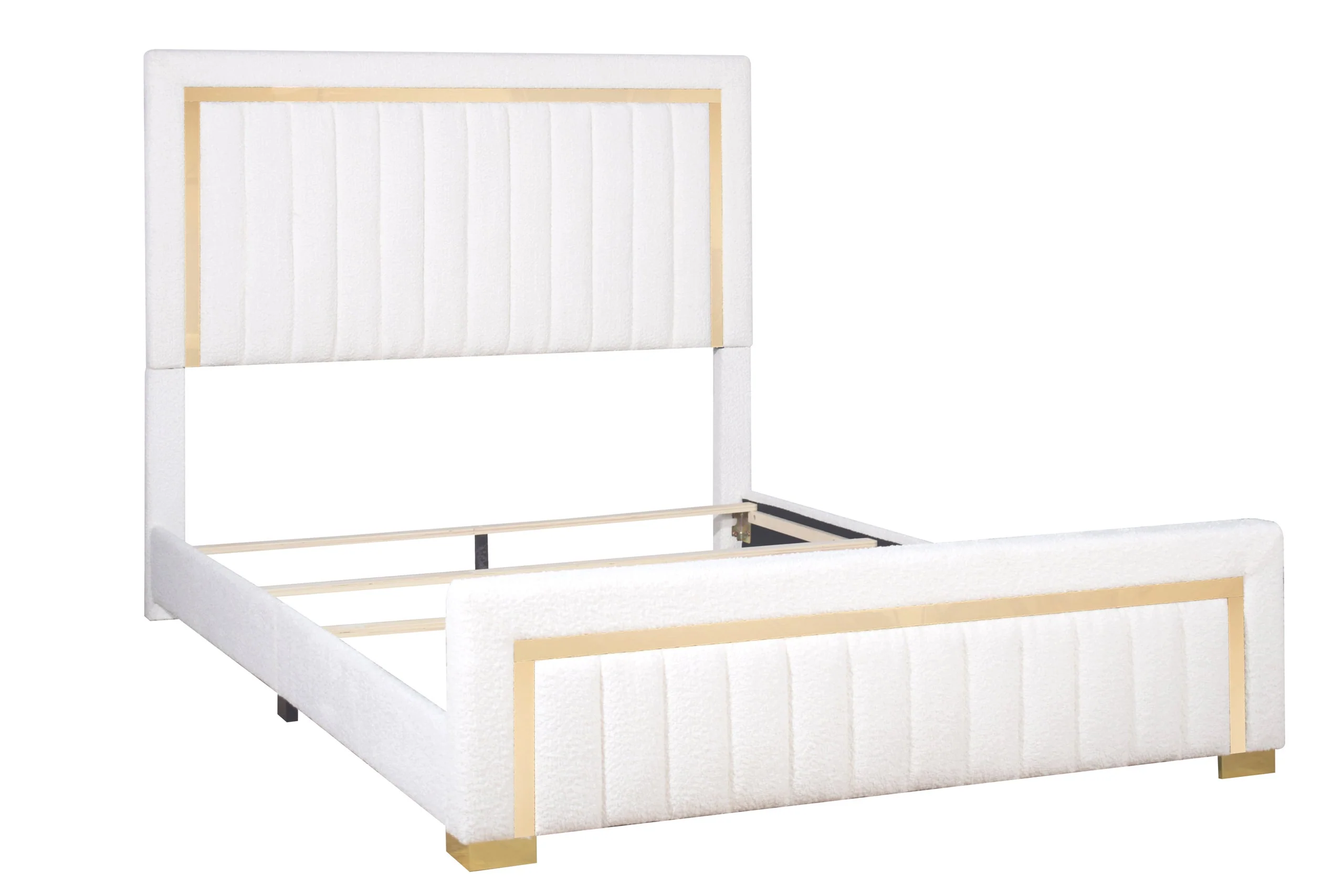 Heindal White Upholstered Panel King Bed - Image 2