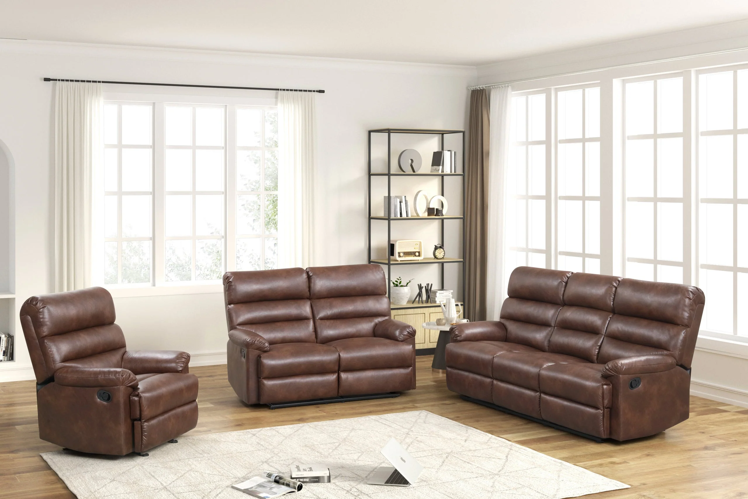 Albert Cherry 3-Piece Reclining Set - Image 2