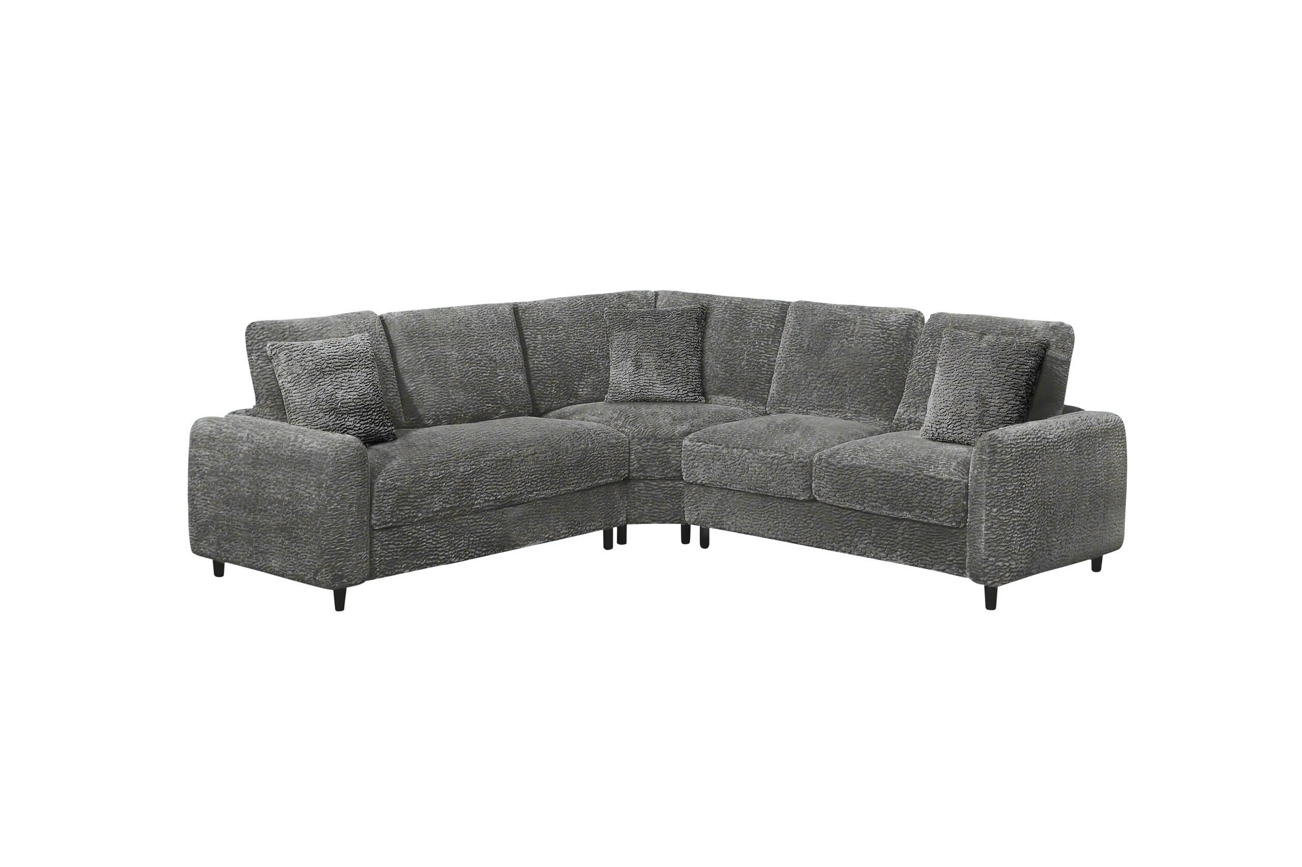 Stella Gray Teddy Bear Fabric Sectional - Image 2