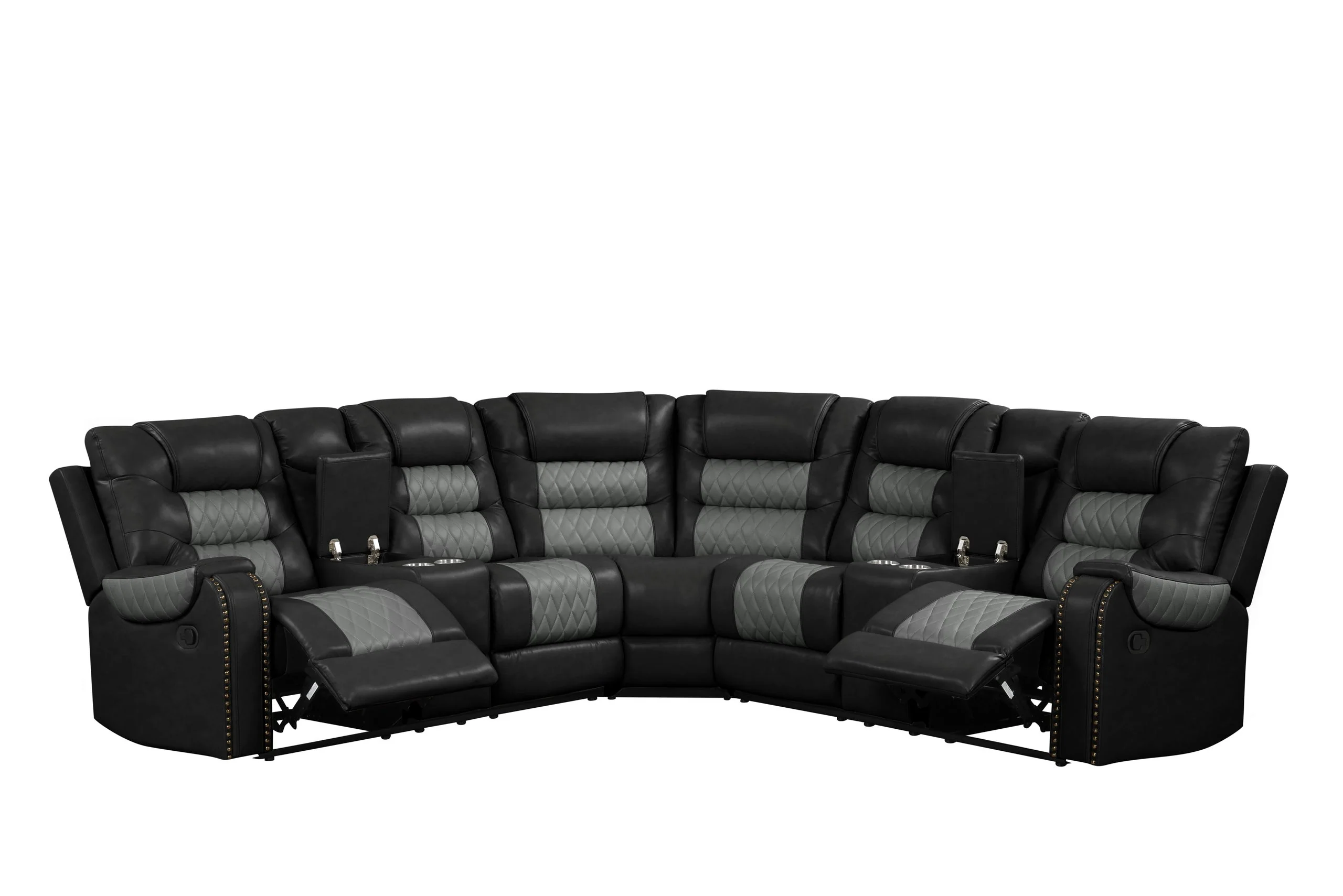 Jordon Black Reclining Sectional - Image 2