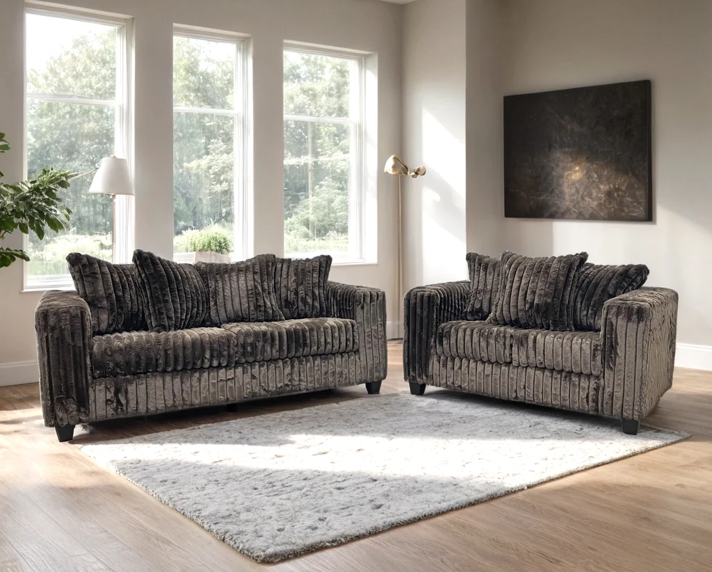 FiveTen Chocolate Velvet 2-Piece Living Room Set - Image 1
