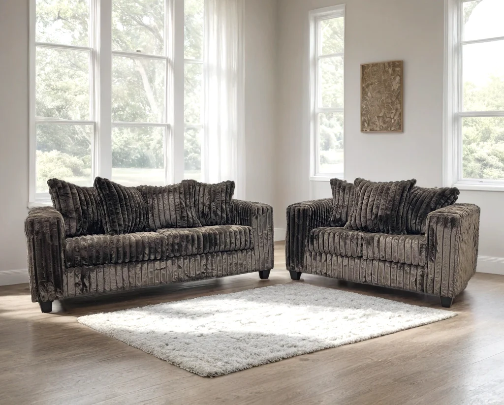 FiveTen Chocolate Velvet 2-Piece Living Room Set - Image 2