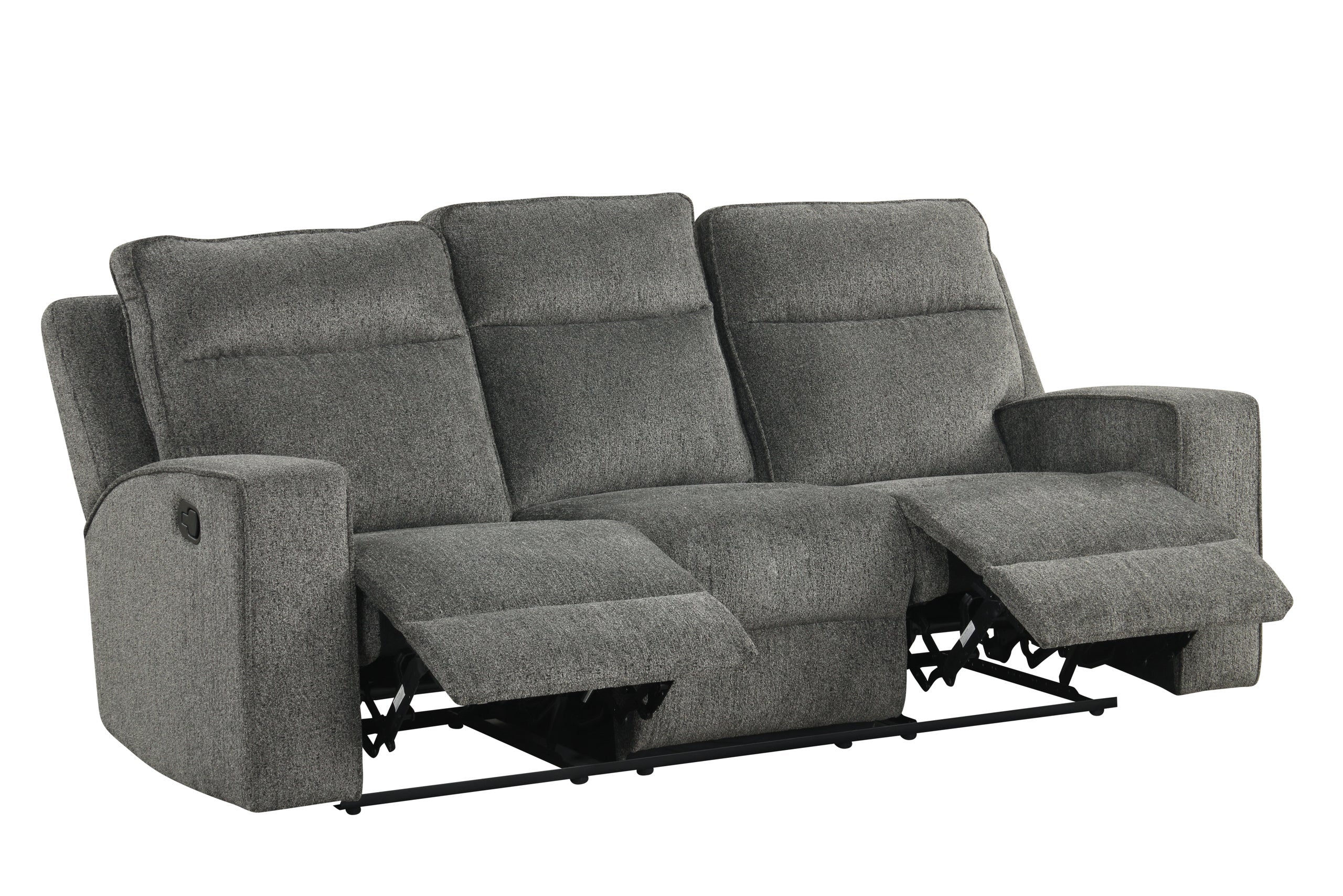 Hudson Dark Gray Chenille 3-Piece Reclining Set - Image 2