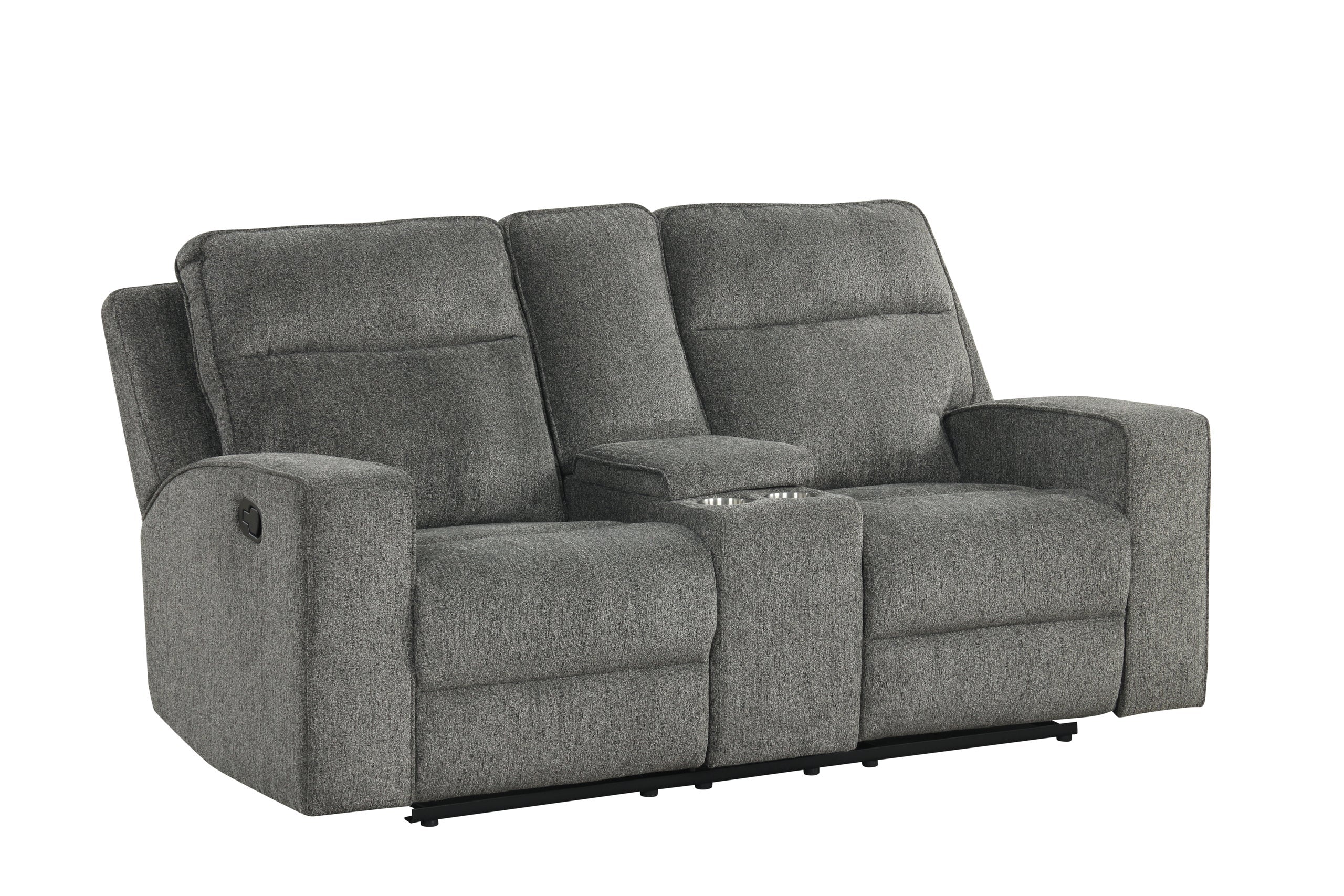 Hudson Dark Gray Chenille 3-Piece Reclining Set - Image 3