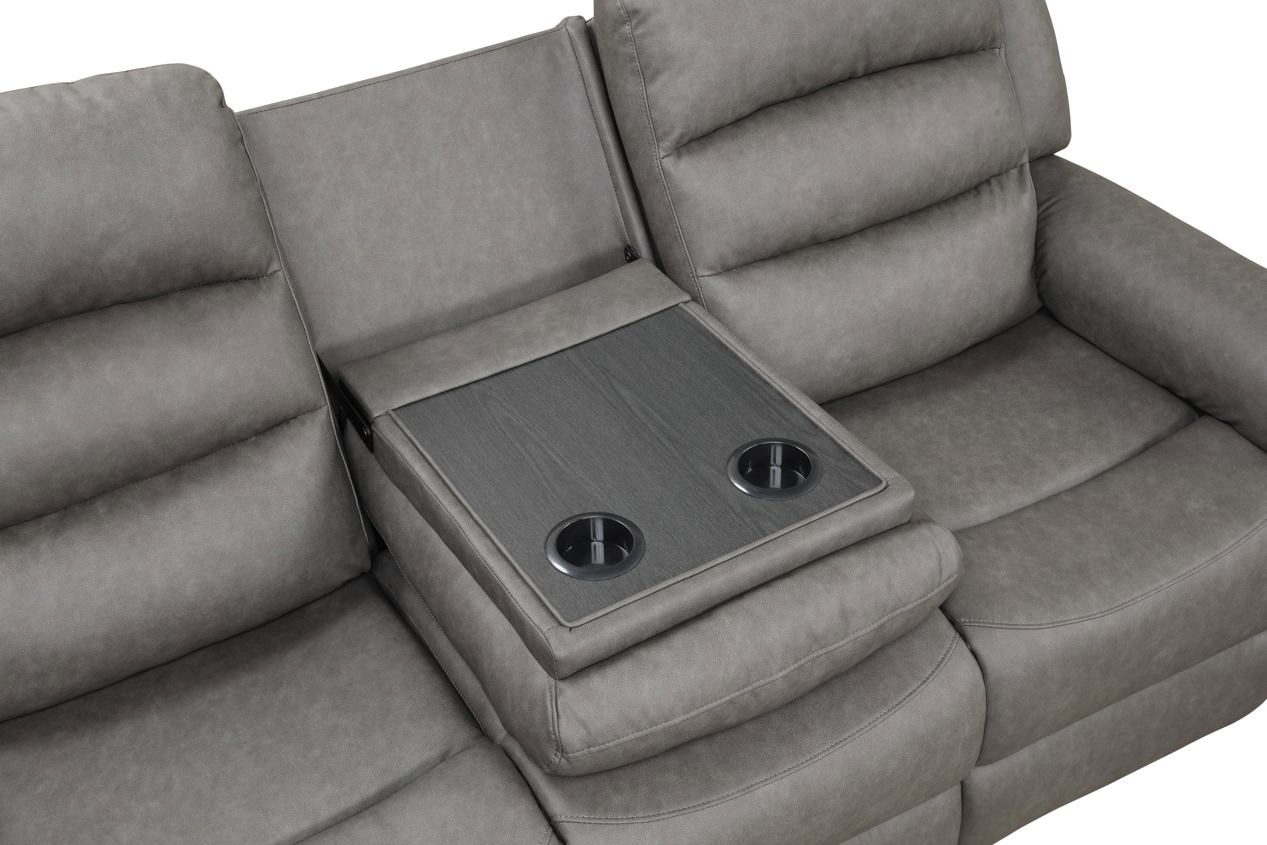 Hope Gray Polyester 3-Piece Reclining Set - Image 3