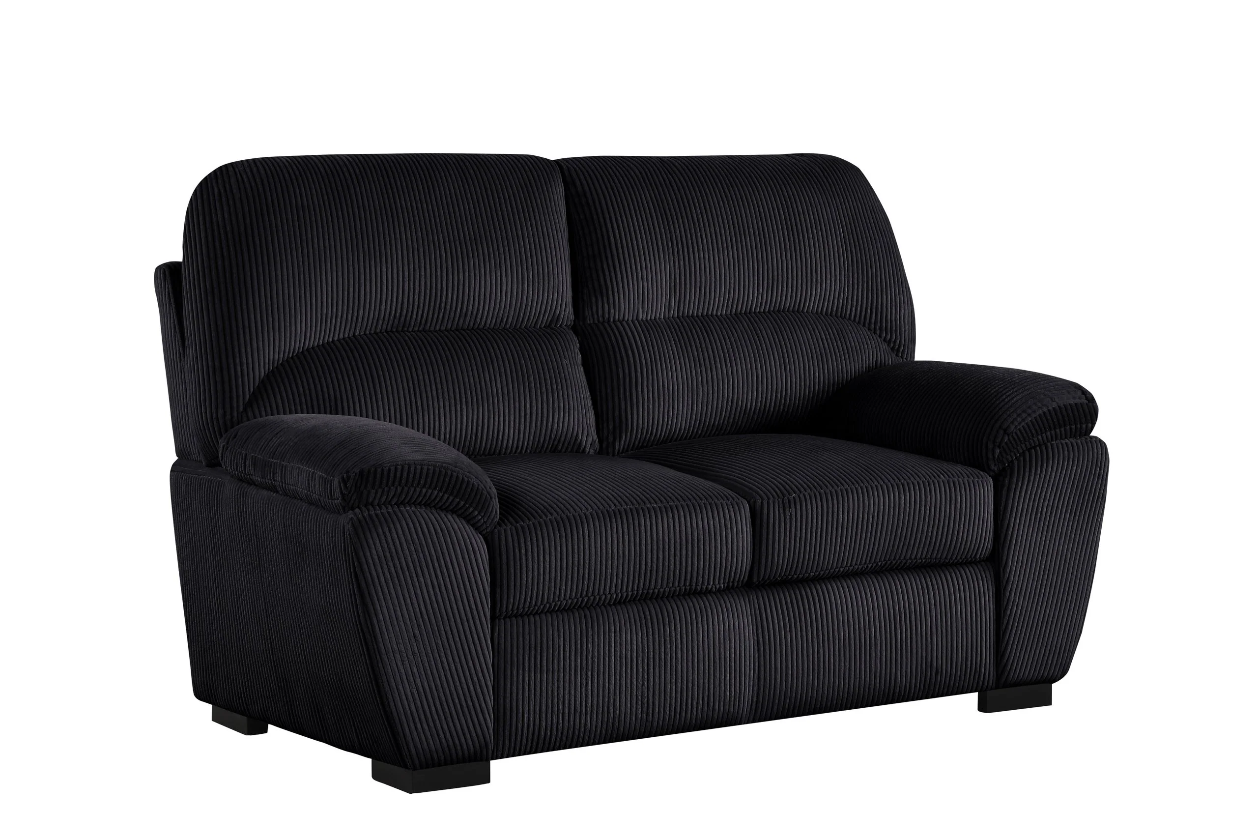 Tiffany Black Fabric 3-Piece Living Room Set - Image 3