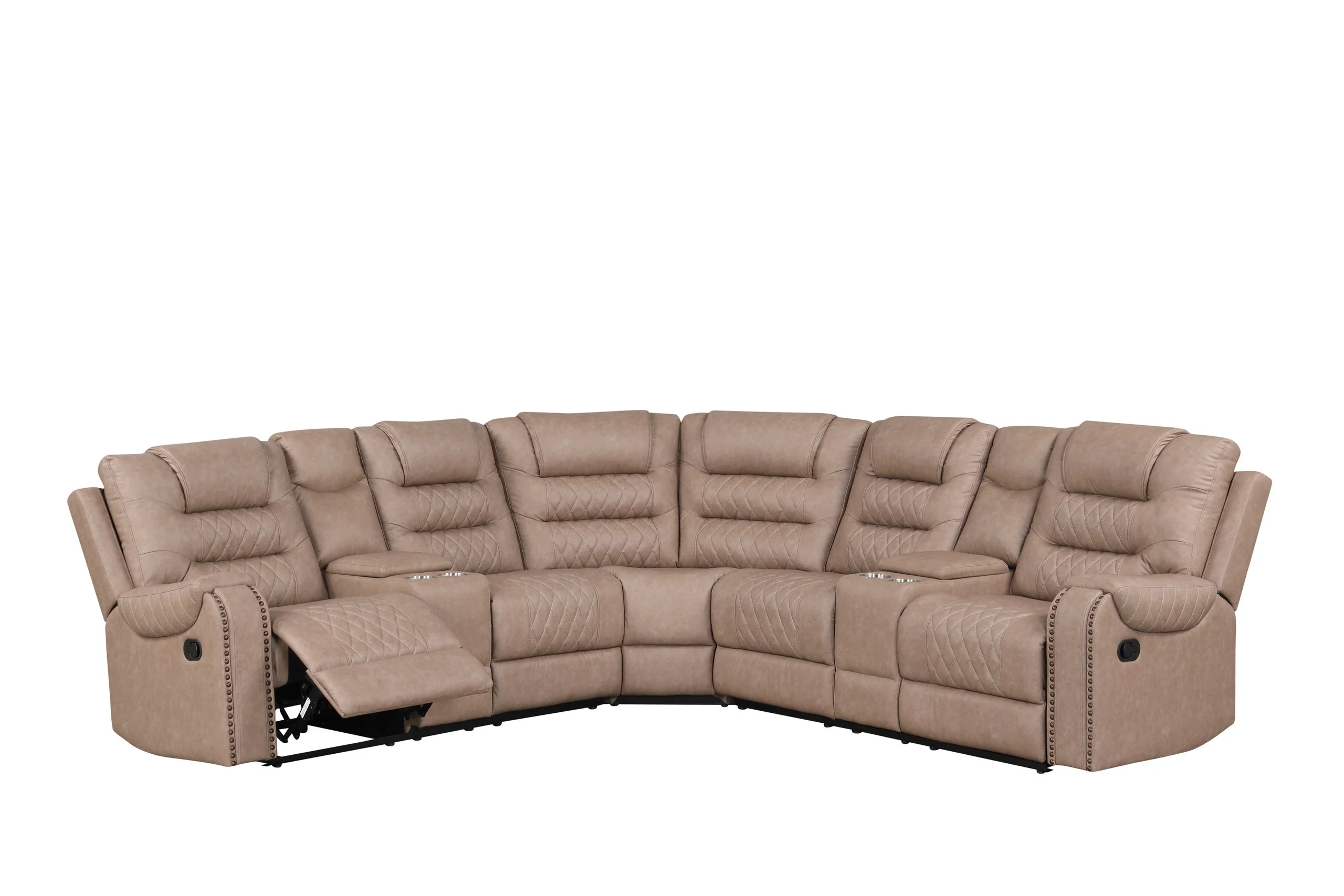 Jordon Light Brown Reclining Sectional - Image 2