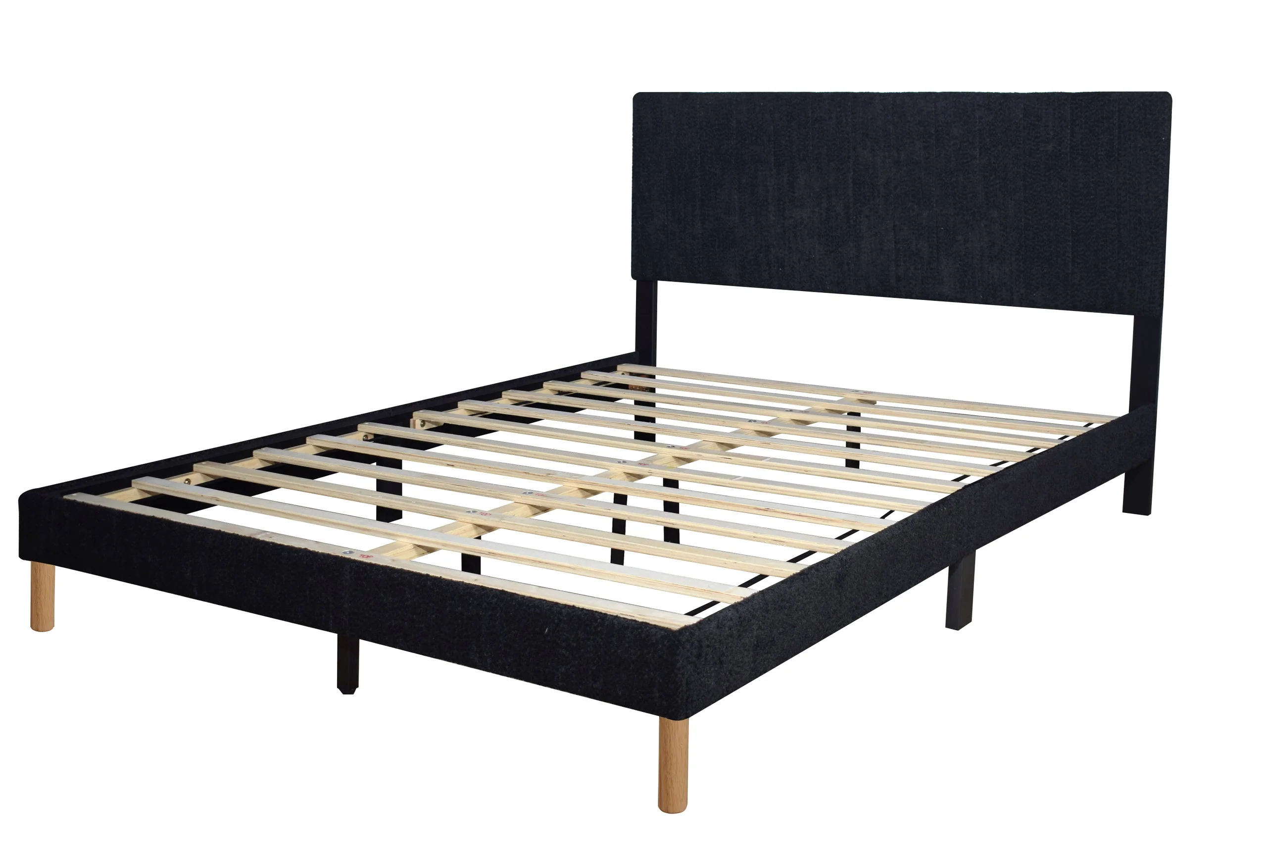 Harry Black Upholstered Platform Full Bed - Image 2