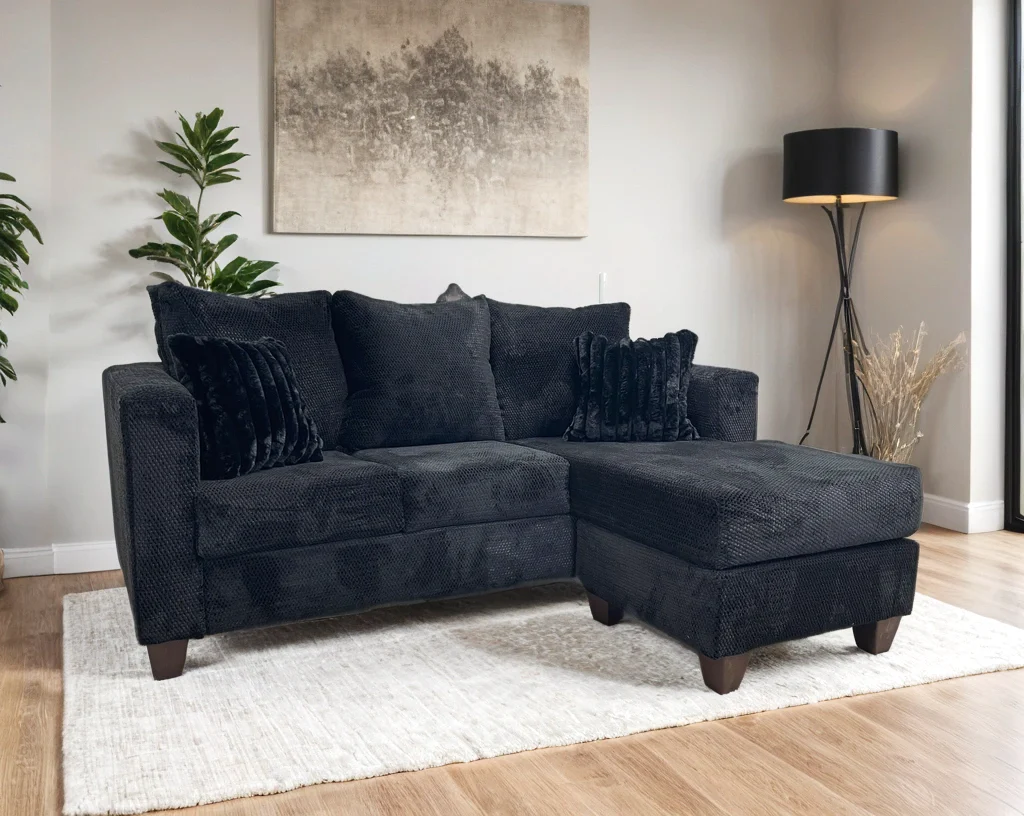 Omni Black Reversible Sectional - Image 1