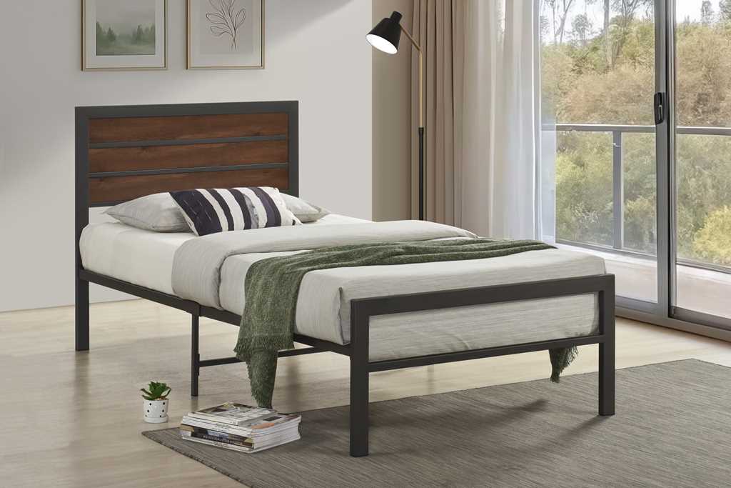 Bema Brown Metal Platform Twin Bed - Image 1