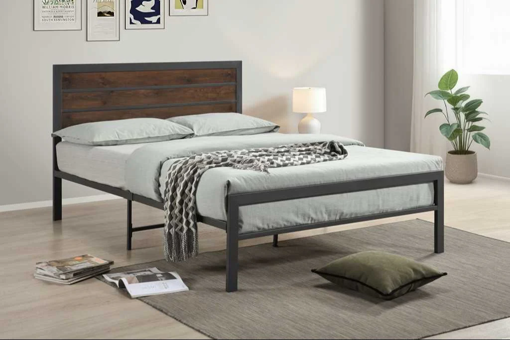 Bema Brown Metal Platform Full Bed - Image 1