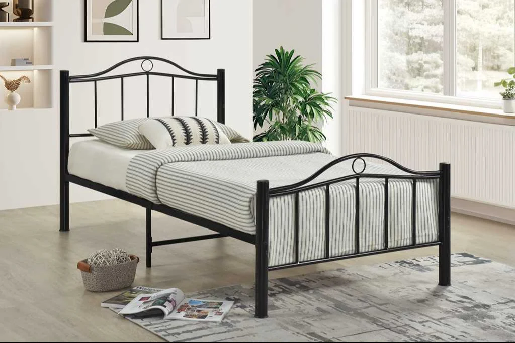Bema Black Metal Platform Twin Bed - Image 1