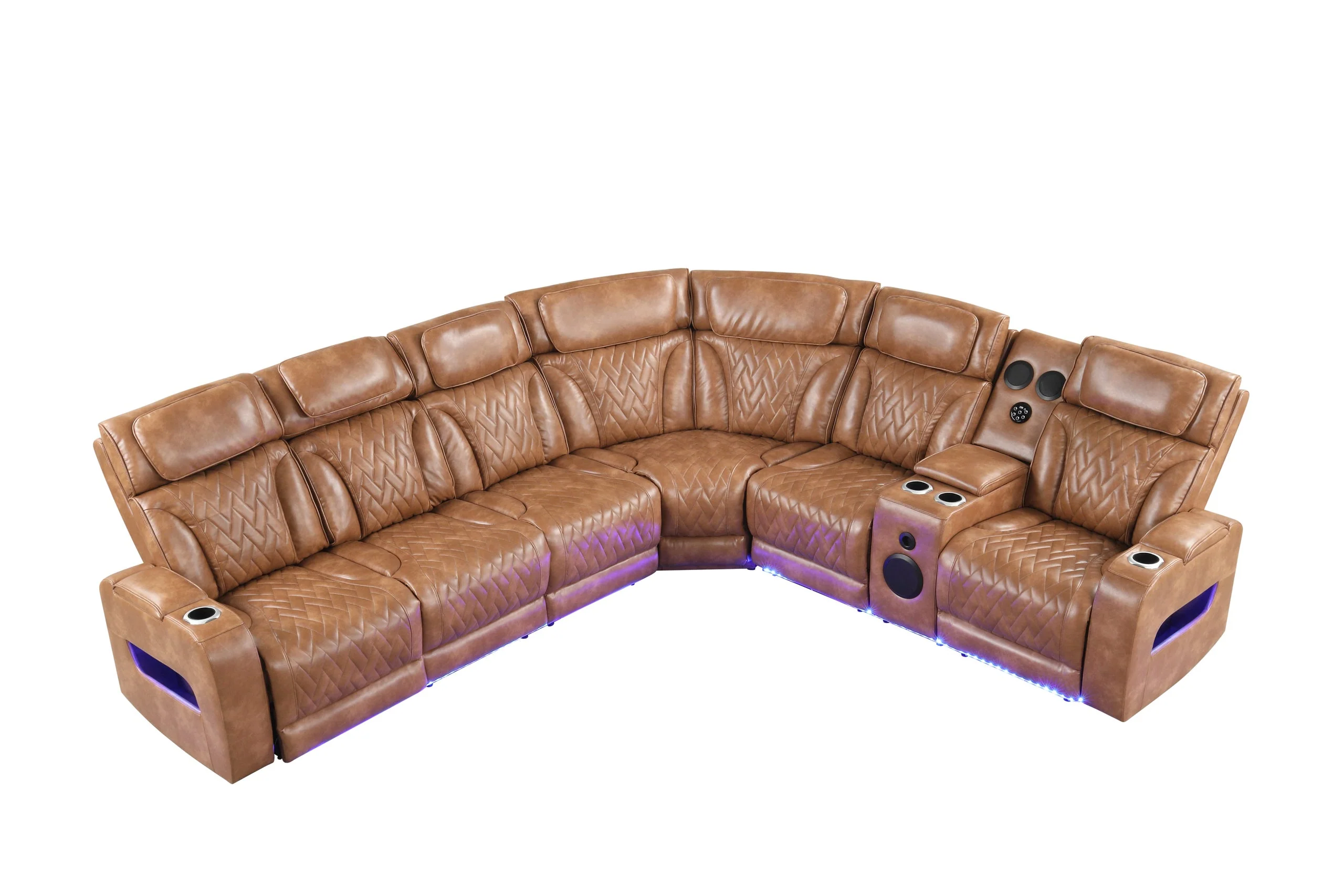 Barcelona Brown Power Reclining Sectional w Power Headrests - Image 2