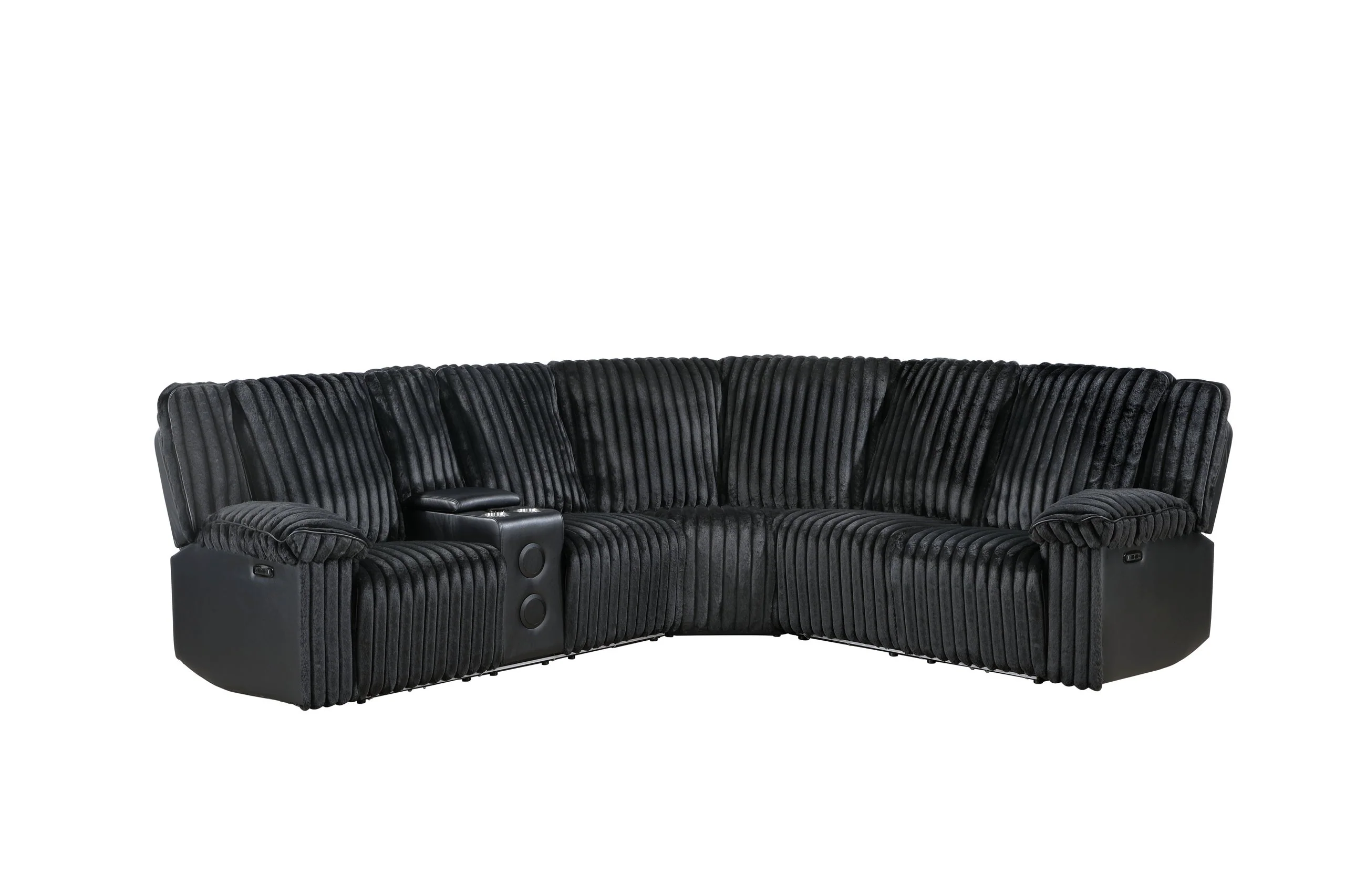 Flash Black Power Reclining Sectional - Image 2