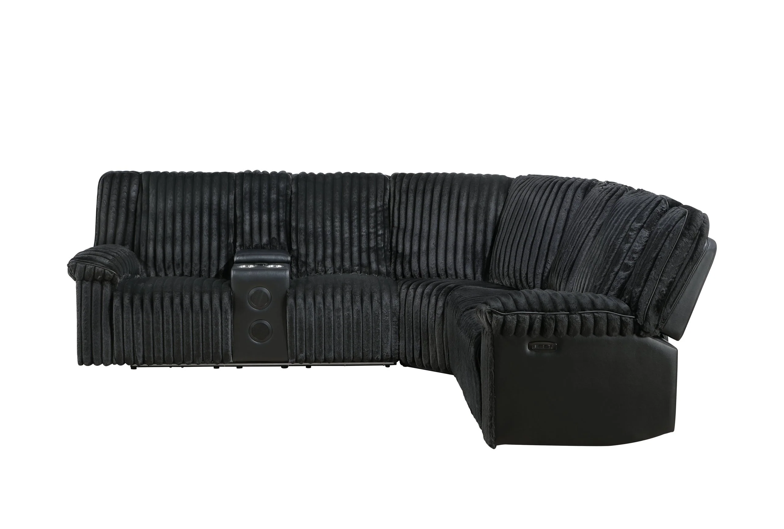 Flash Black Power Reclining Sectional - Image 3