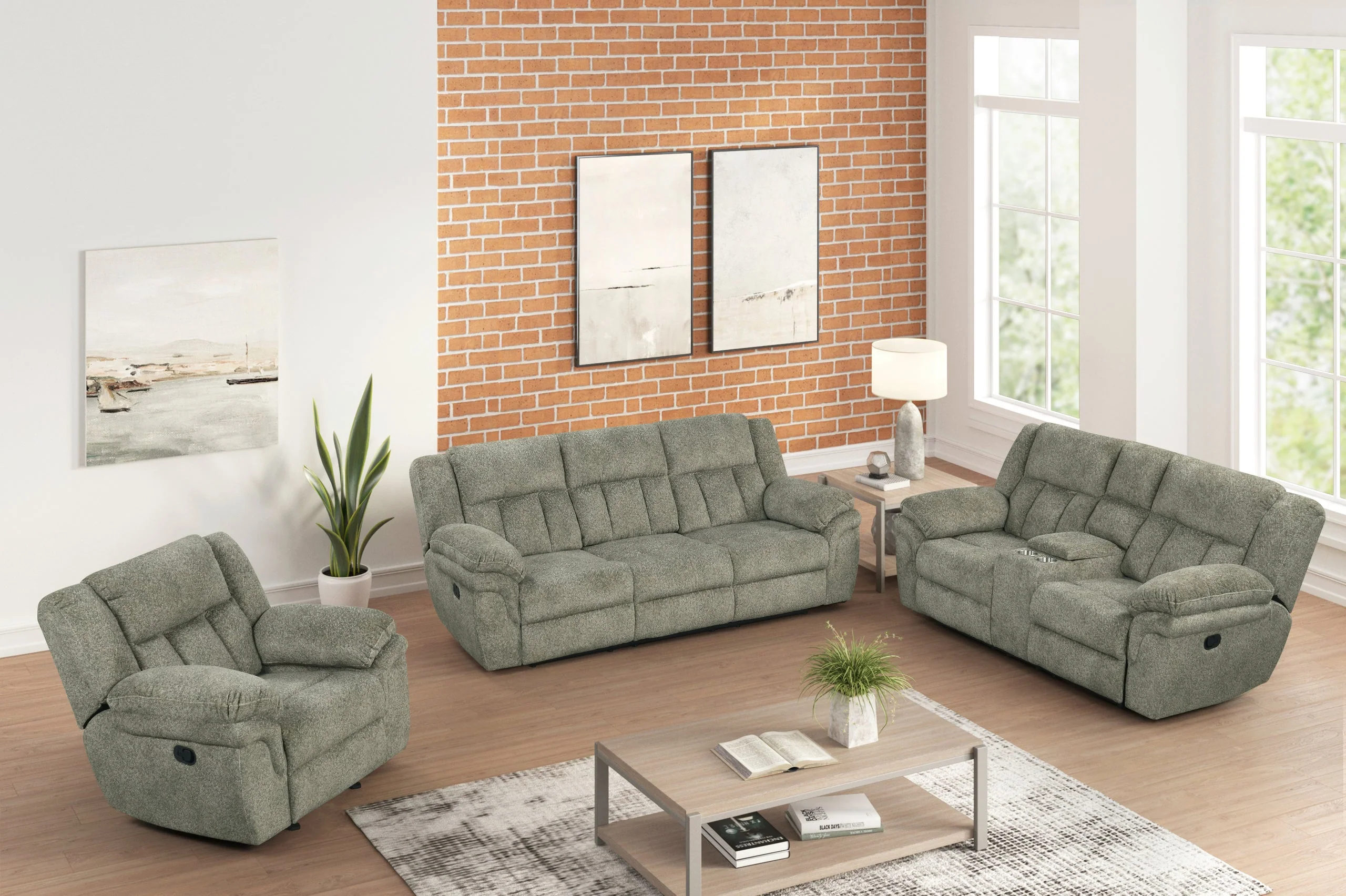 Dallas Sage 3-Piece Reclining Set - Image 2
