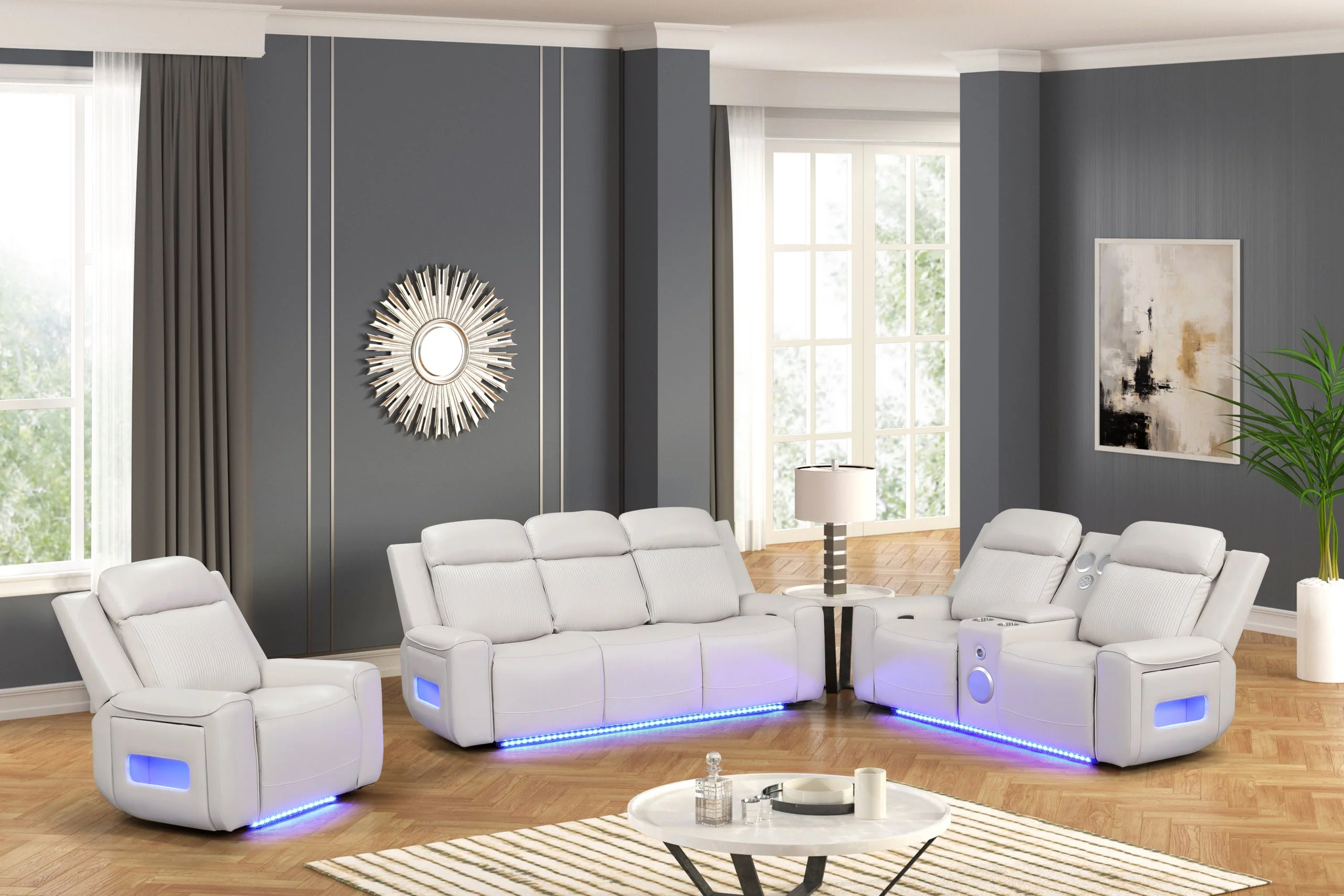 Rolls Royce Sand 3-Piece Power Reclining Set - Image 2