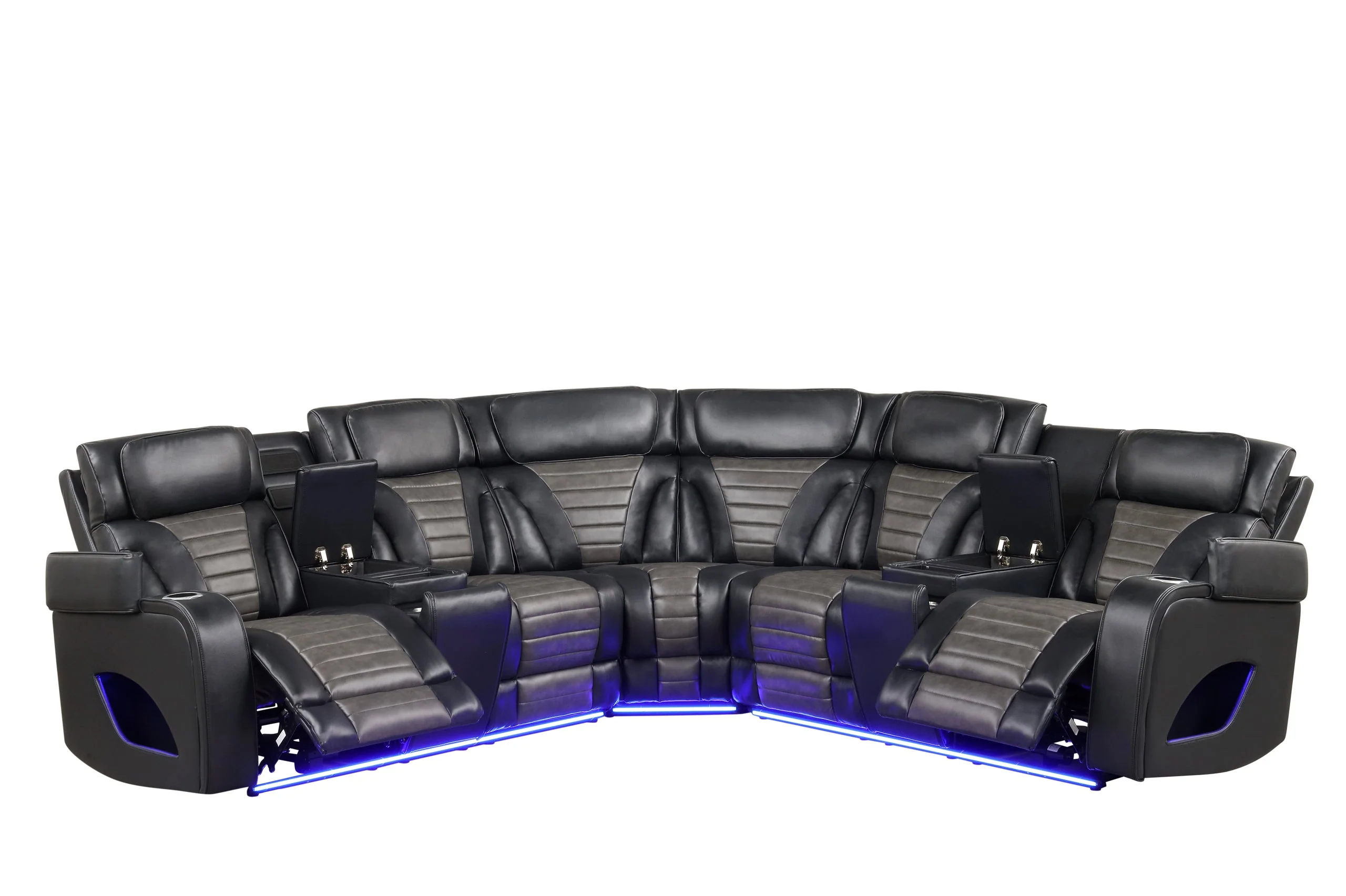 Ibiza Black Power Reclining Sectional - Image 3