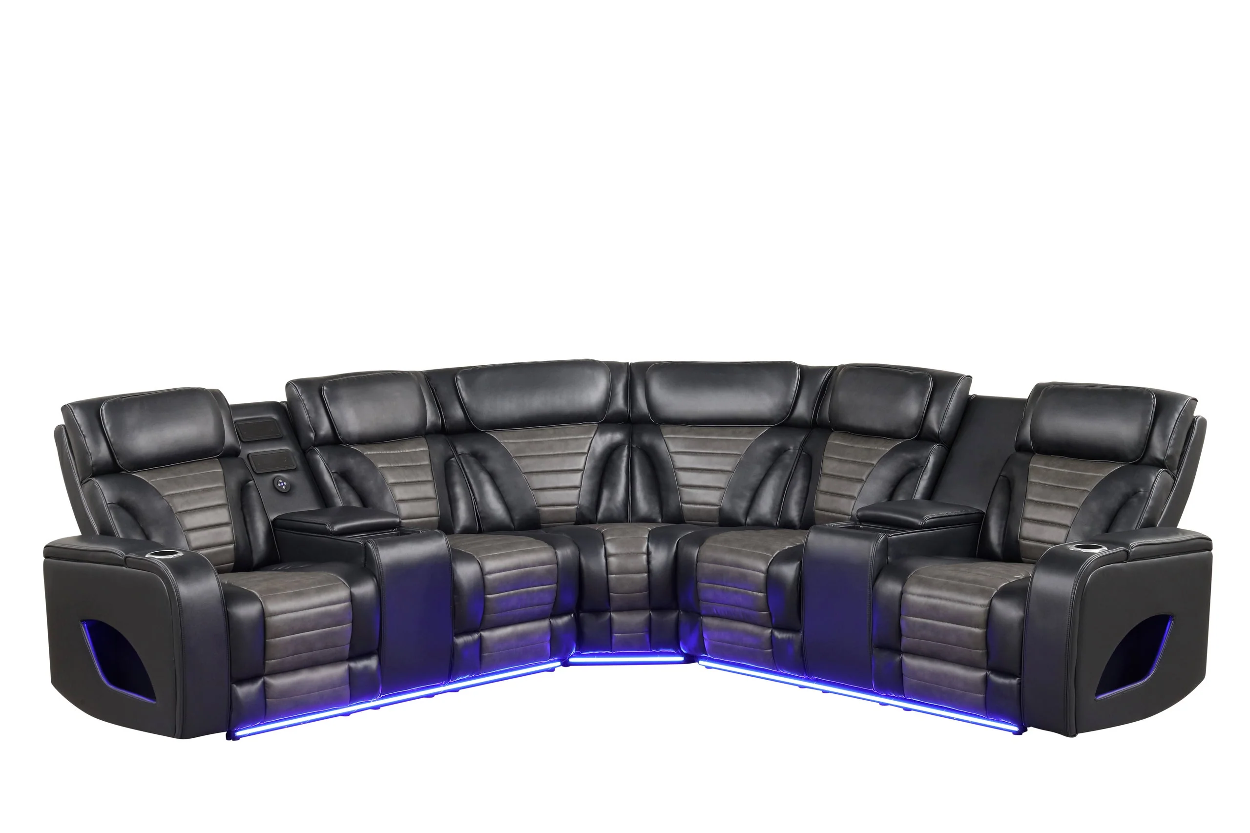 Ibiza Black Power Reclining Sectional - Image 2