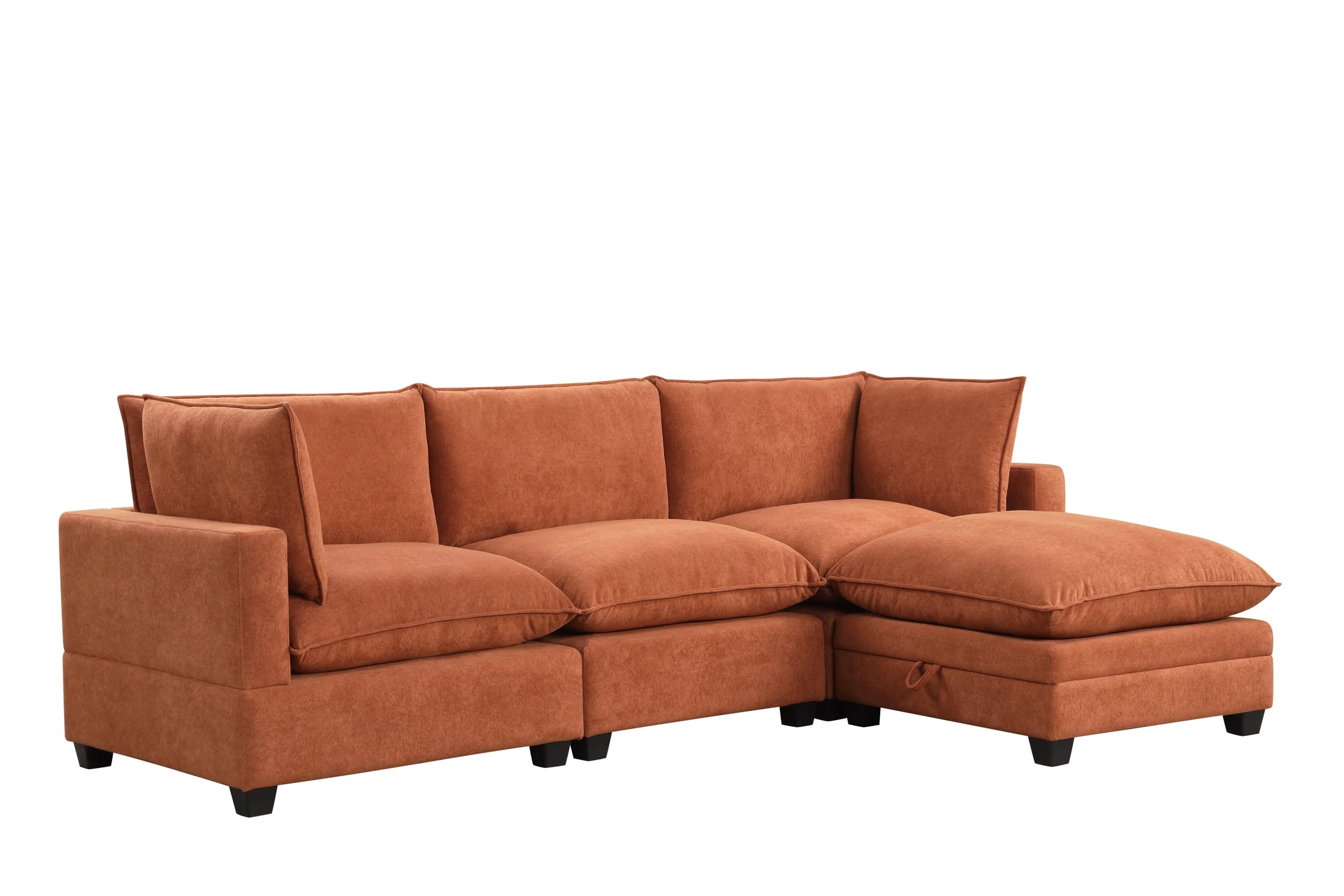 Cloud Orange Fabric Modular Sectional - Image 2