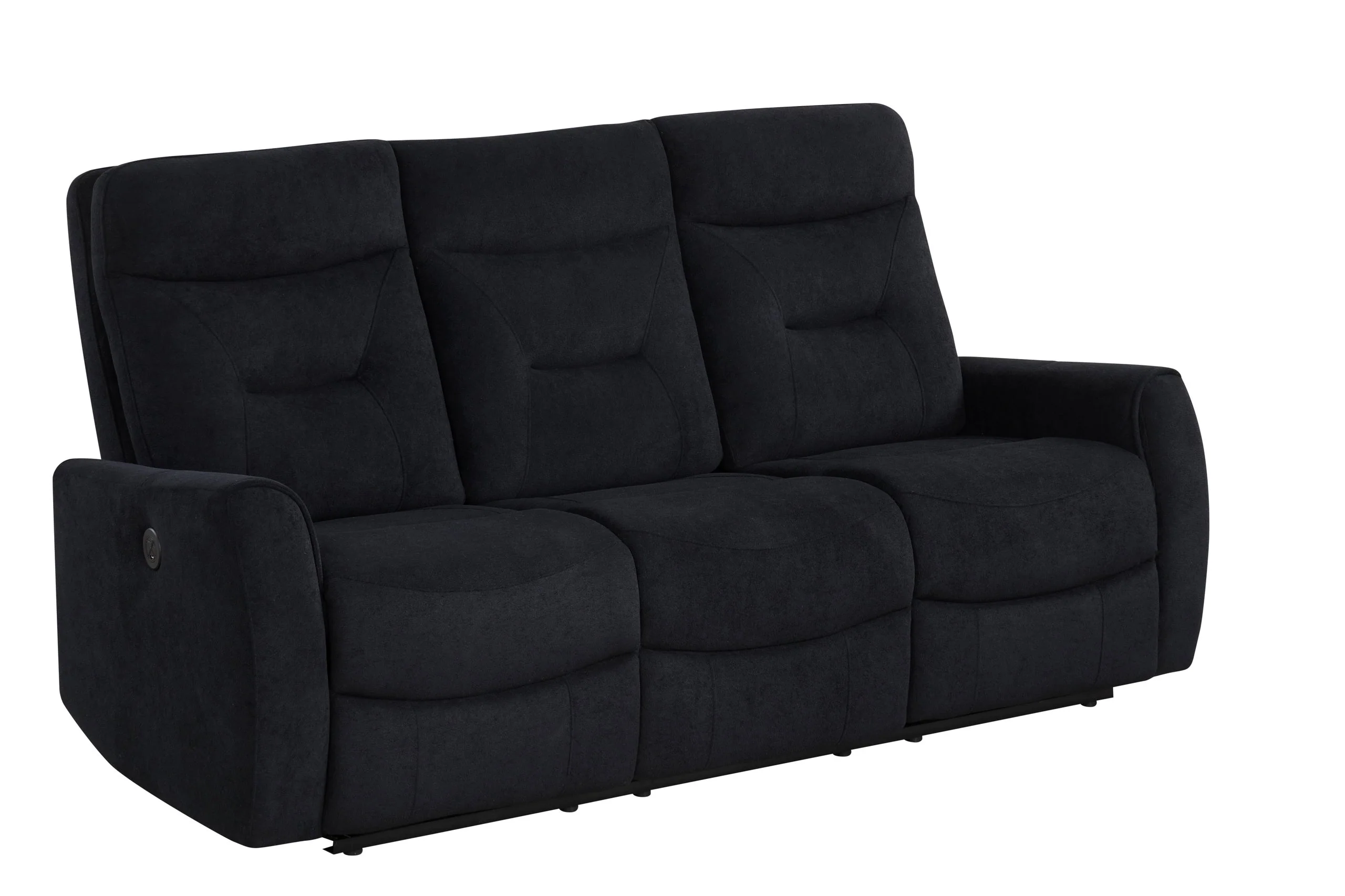 Nina Black Fabric 3-Piece Power Reclining Set - Image 3