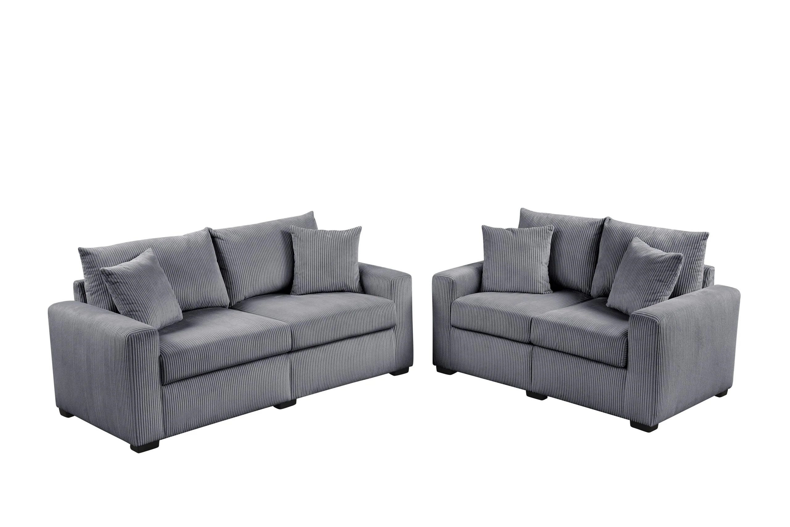 Hime Gray 2-Piece Living Room Set - Image 2