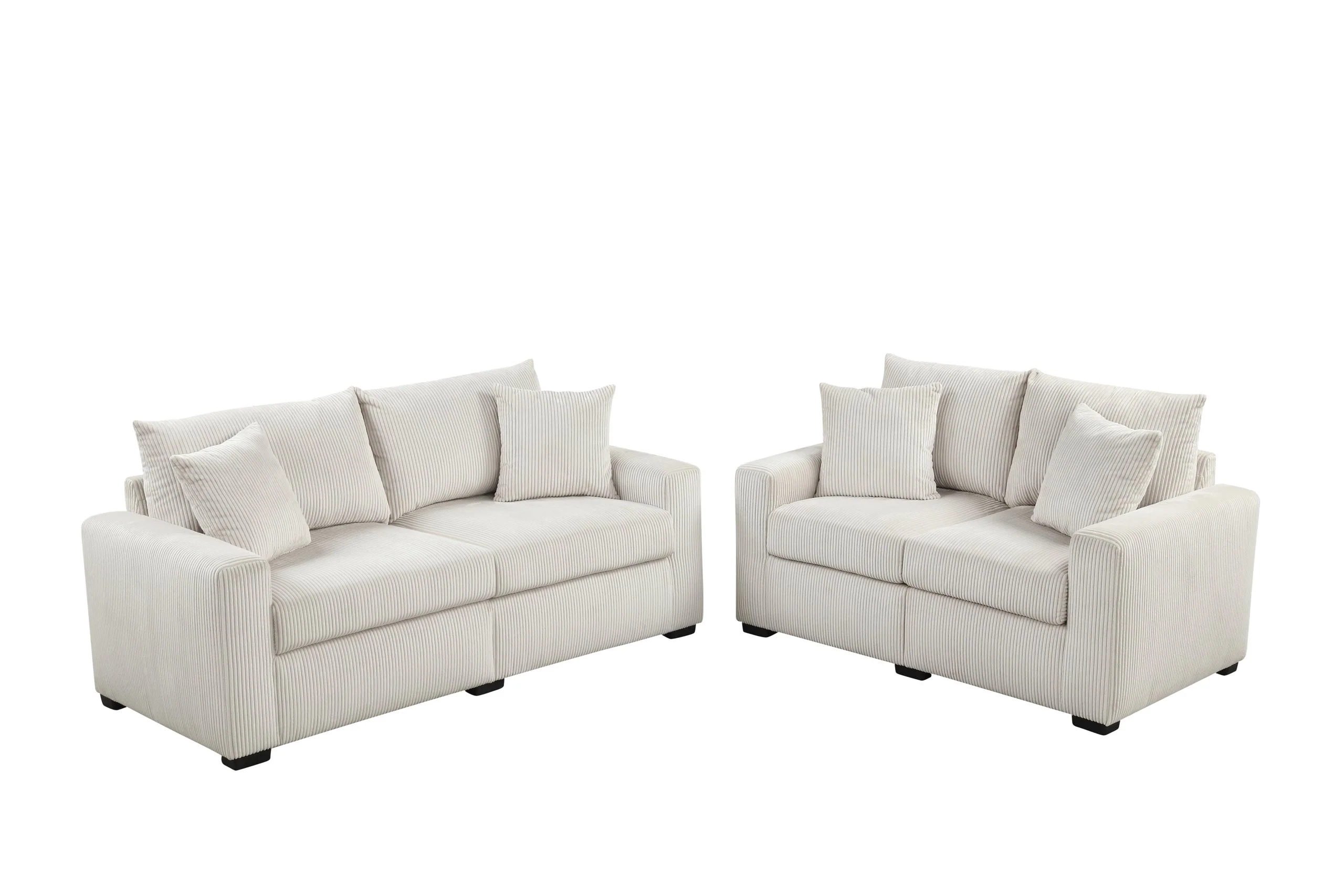 Hime Beige 2-Piece Living Room Set - Image 2