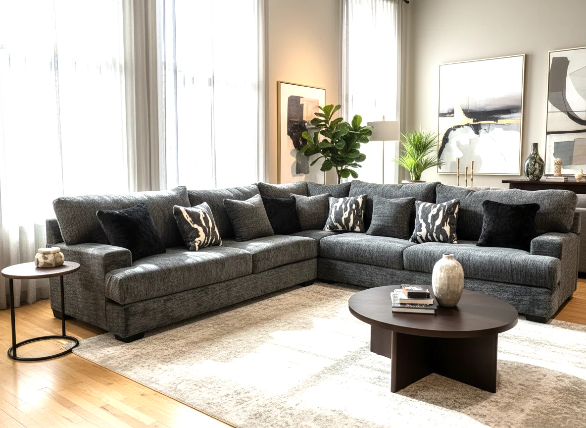 Jimmy Charcoal Oversized Sectional - Image 1