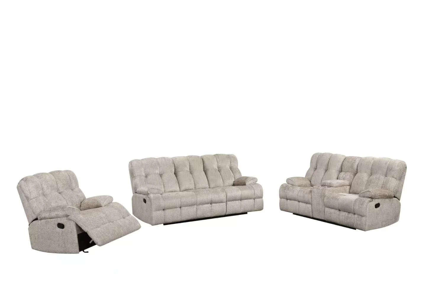 Martina Gray Fabric 3-Piece Reclining Set - Image 2