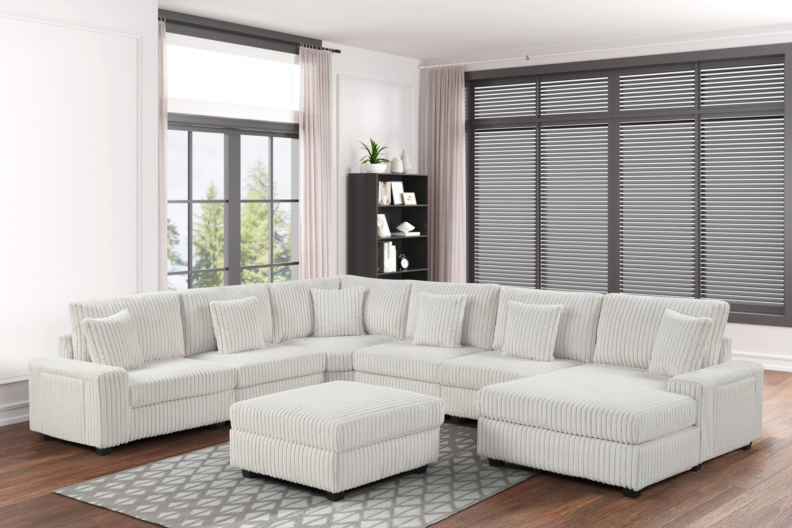 Bazoka Beige 7-Piece Sectional - Image 2