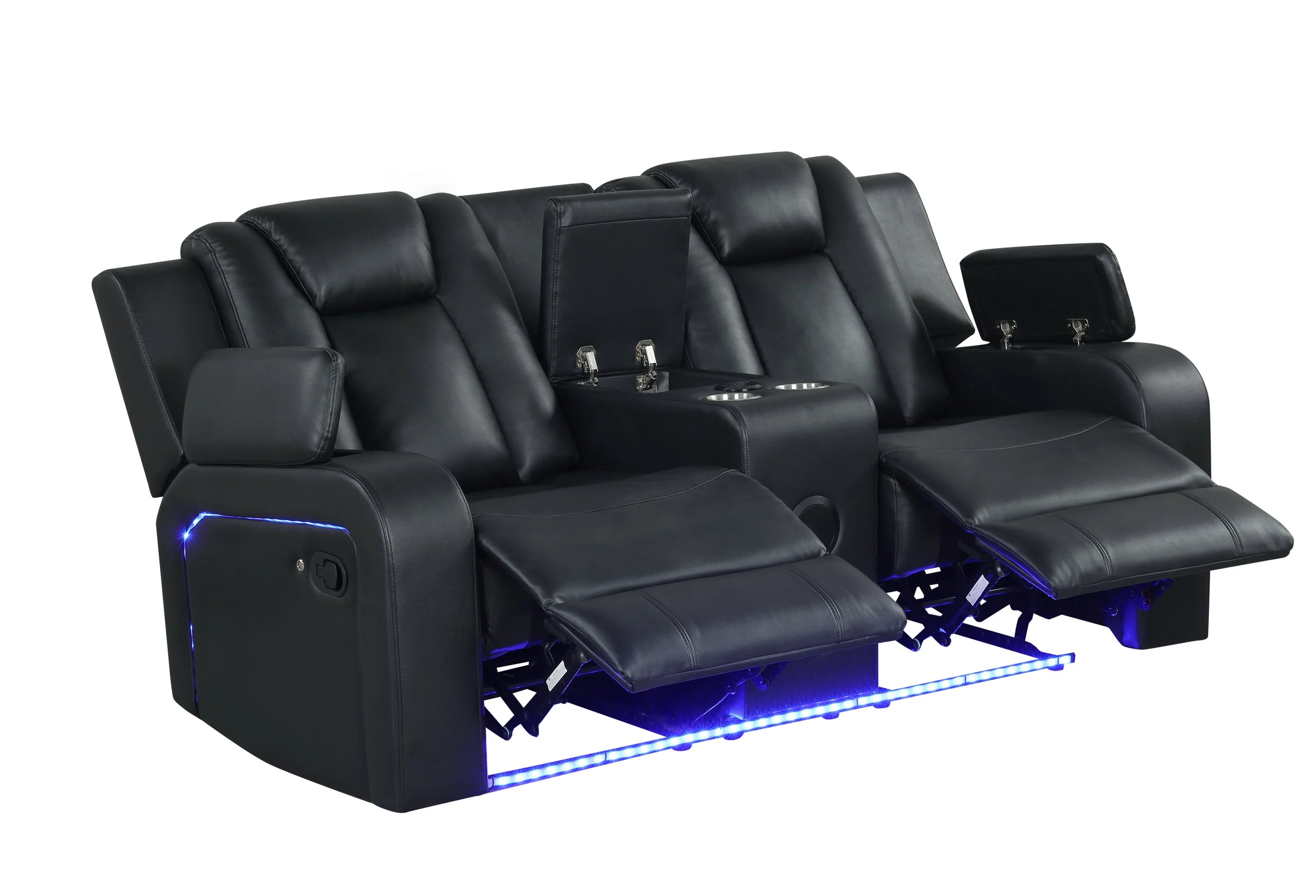 Hulk Black Leather Gel 3-Piece Reclining Set - Image 3