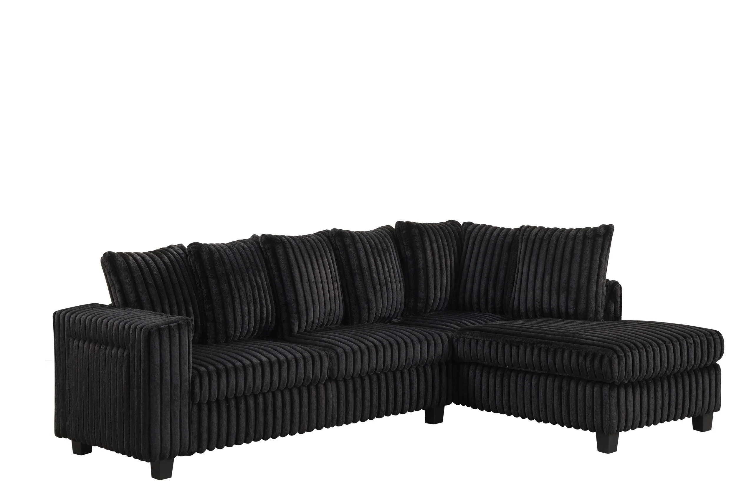 Fiven Black Reversible Sectional - Image 3