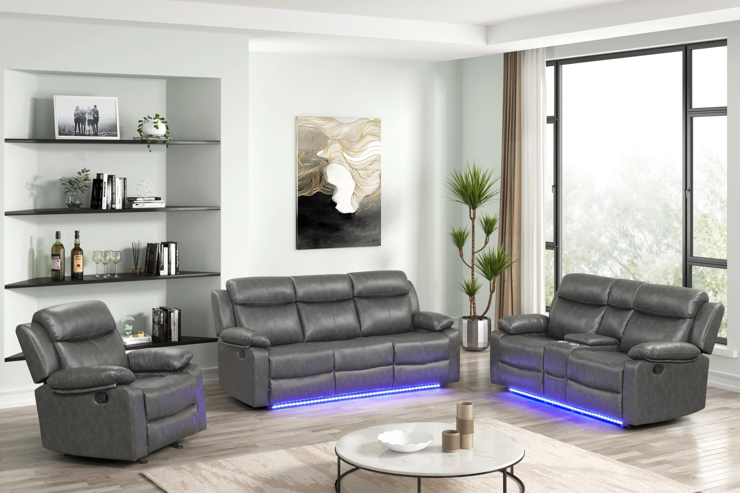 Aiden Gray 3-Piece Reclining Set - Image 2