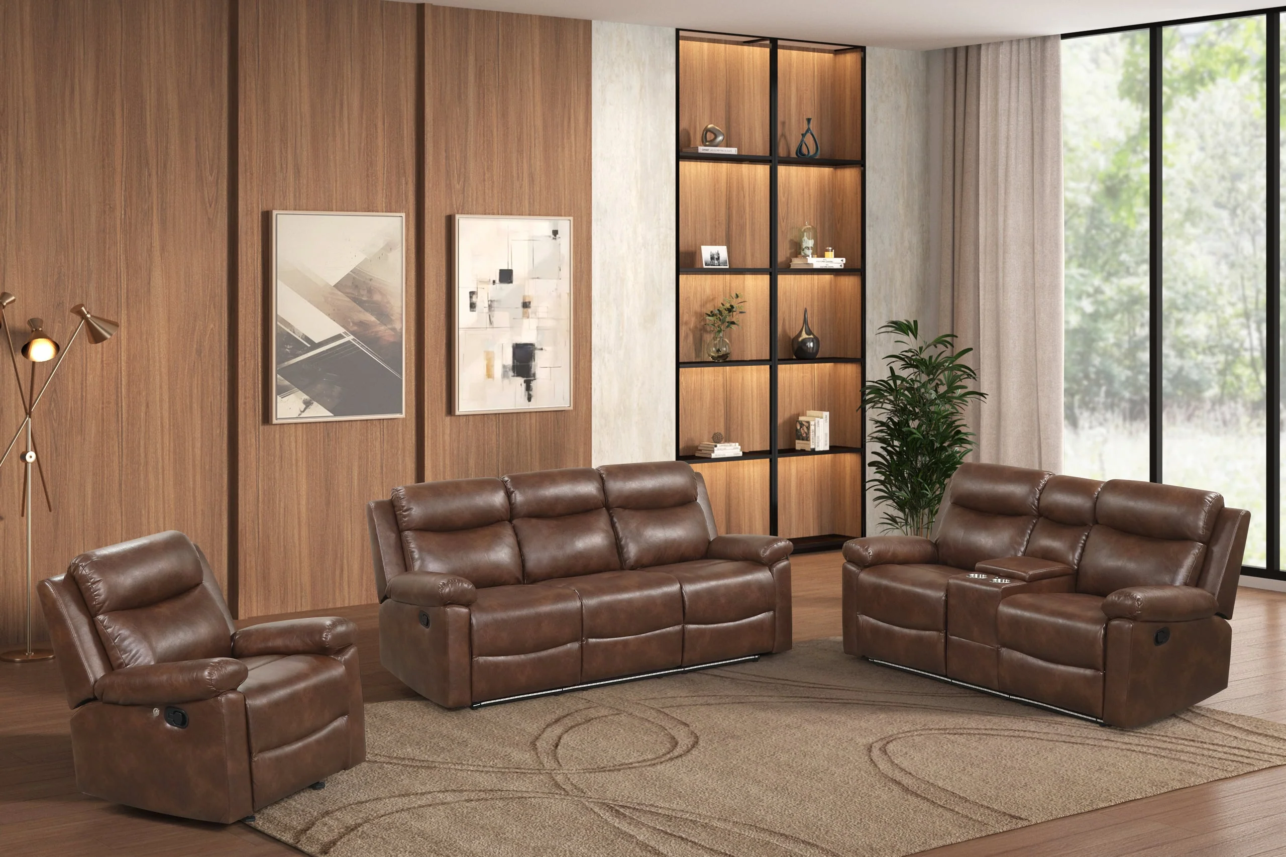Isabel Espresso 3-Piece Reclining Set - Image 2