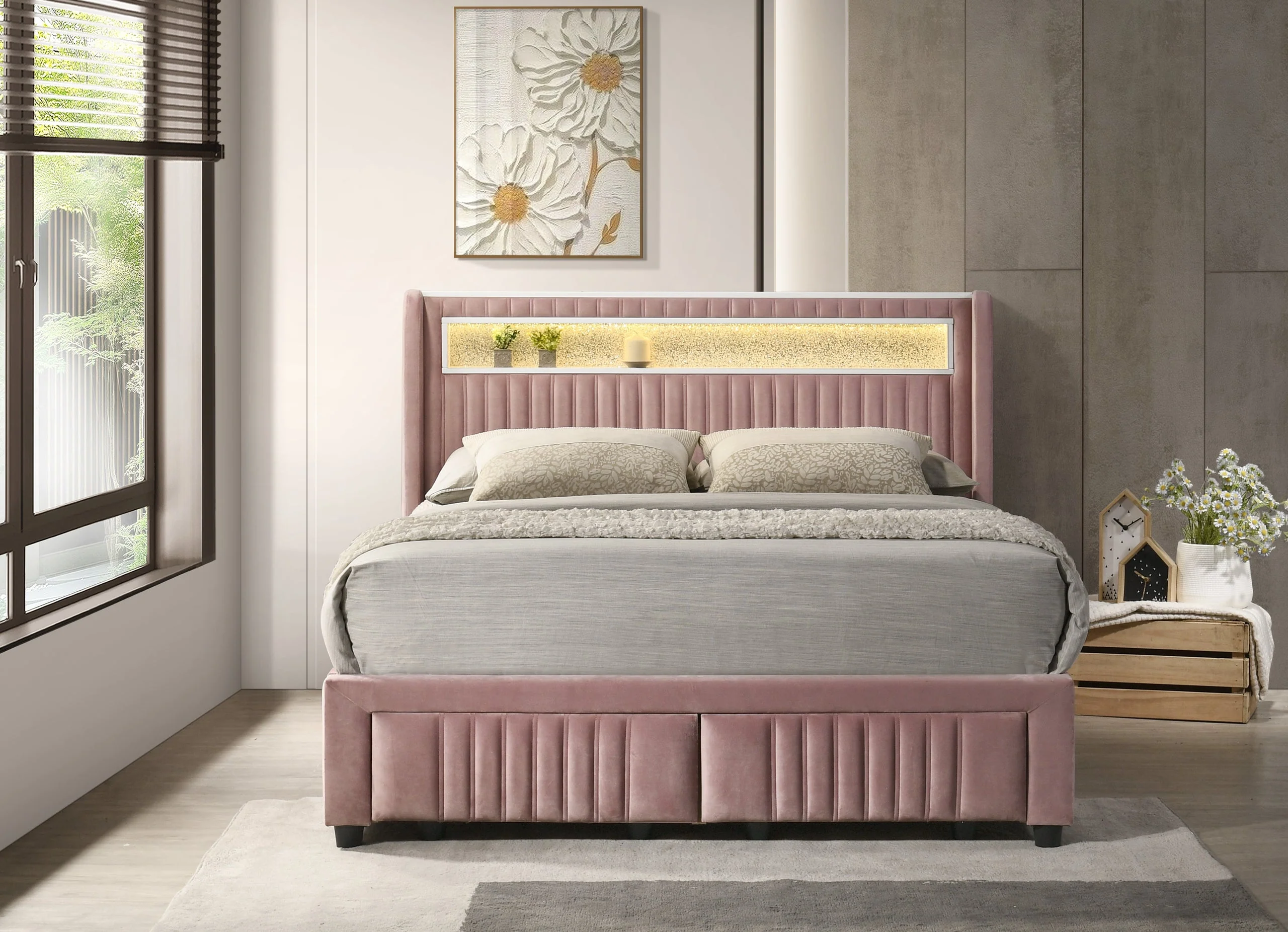 Cupid Pink Platform Full Bed - Image 2
