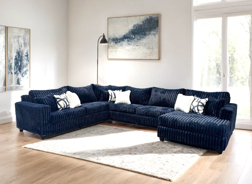Marlo Blue Oversized Sectional - Image 2