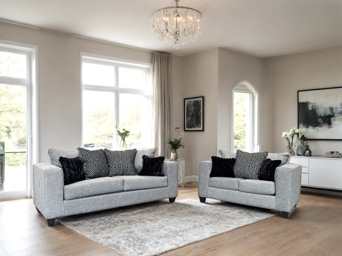 Monroe Gunmetal 2-Piece Living Room Set