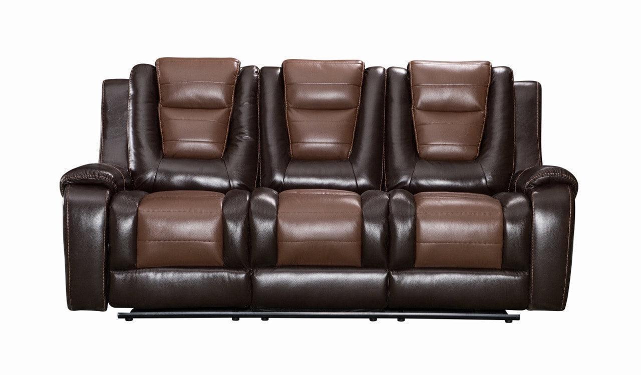 Jordan Brown Faux Leather 3-Piece Reclining Set - Image 2
