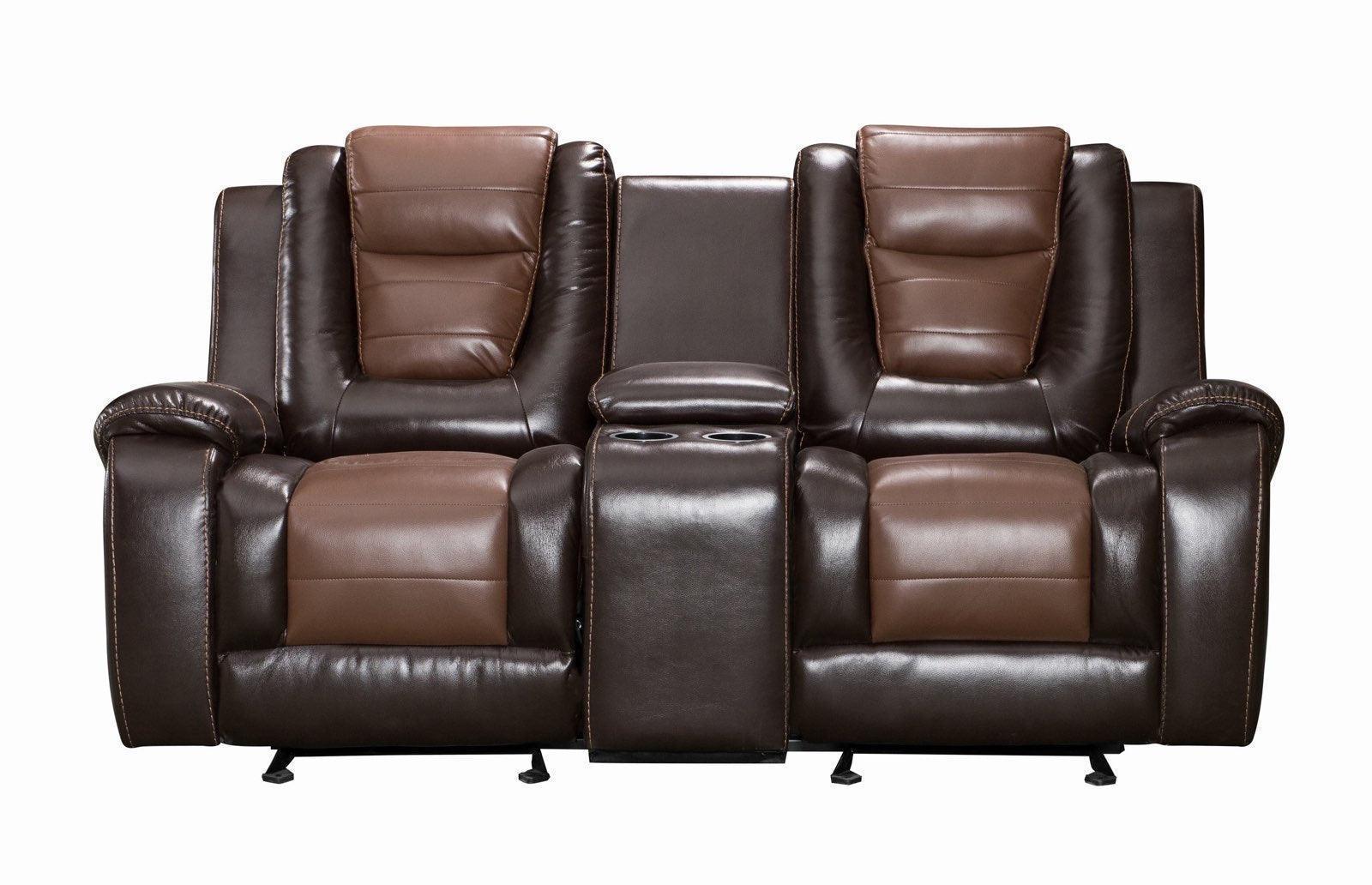 Jordan Brown Faux Leather 3-Piece Reclining Set - Image 3