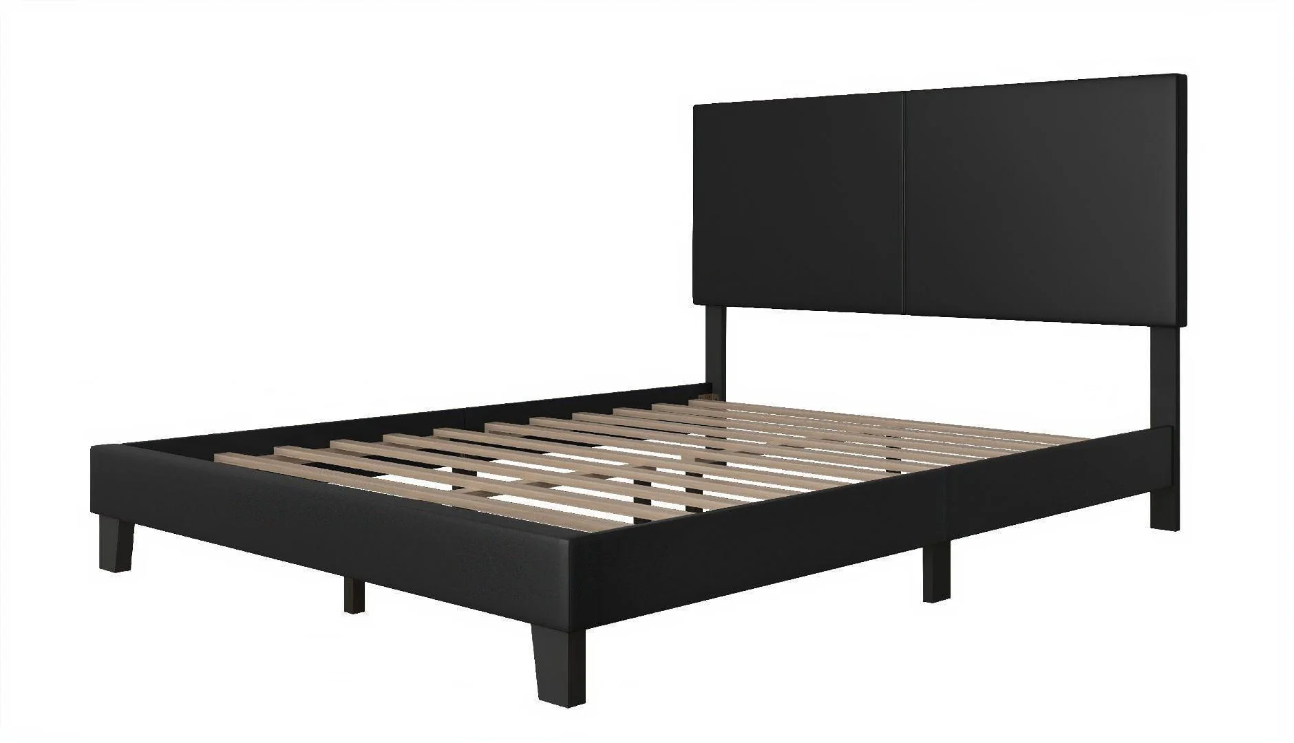 Latty Black Upholstered Platform Full Bed - Image 3
