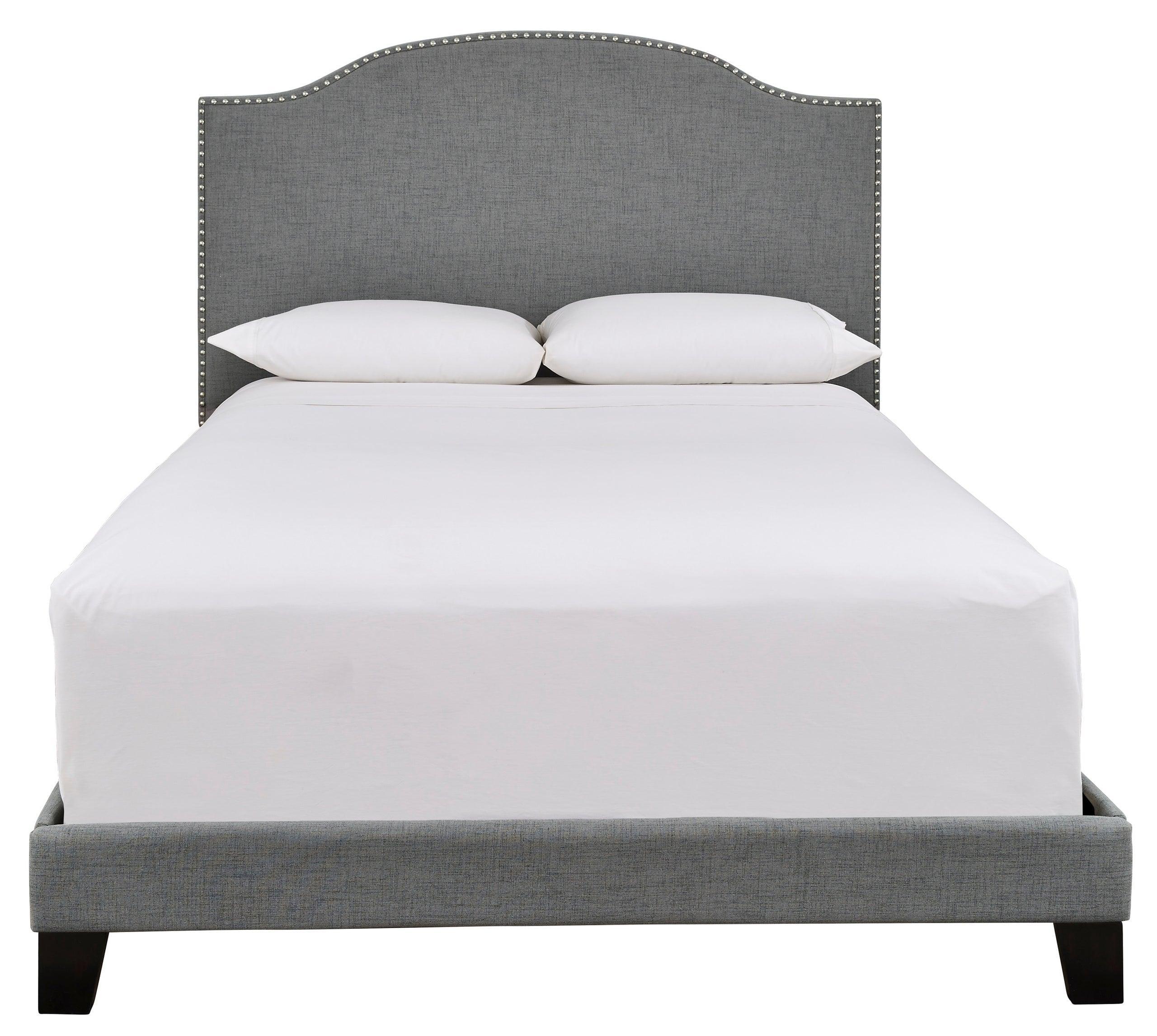 Adelloni Gray Fabric Upholstered Platform King Bed - Image 2