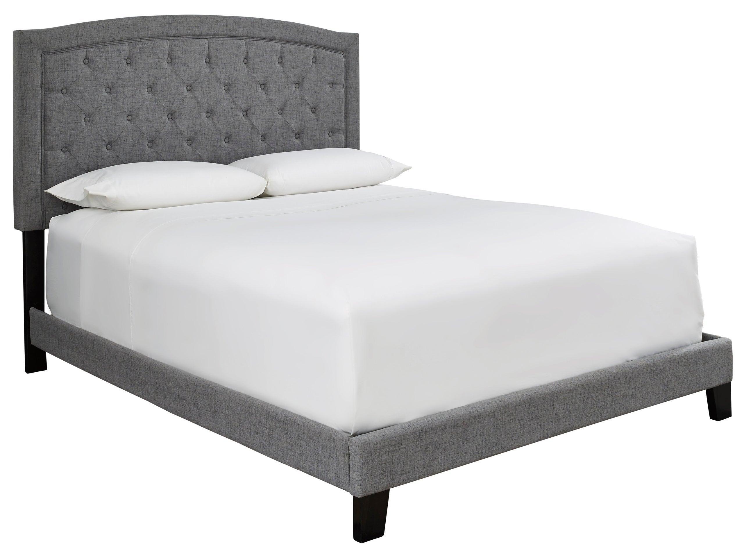 Adelloni Gray Fabric Upholstered Tufted Platform King Bed - Image 2