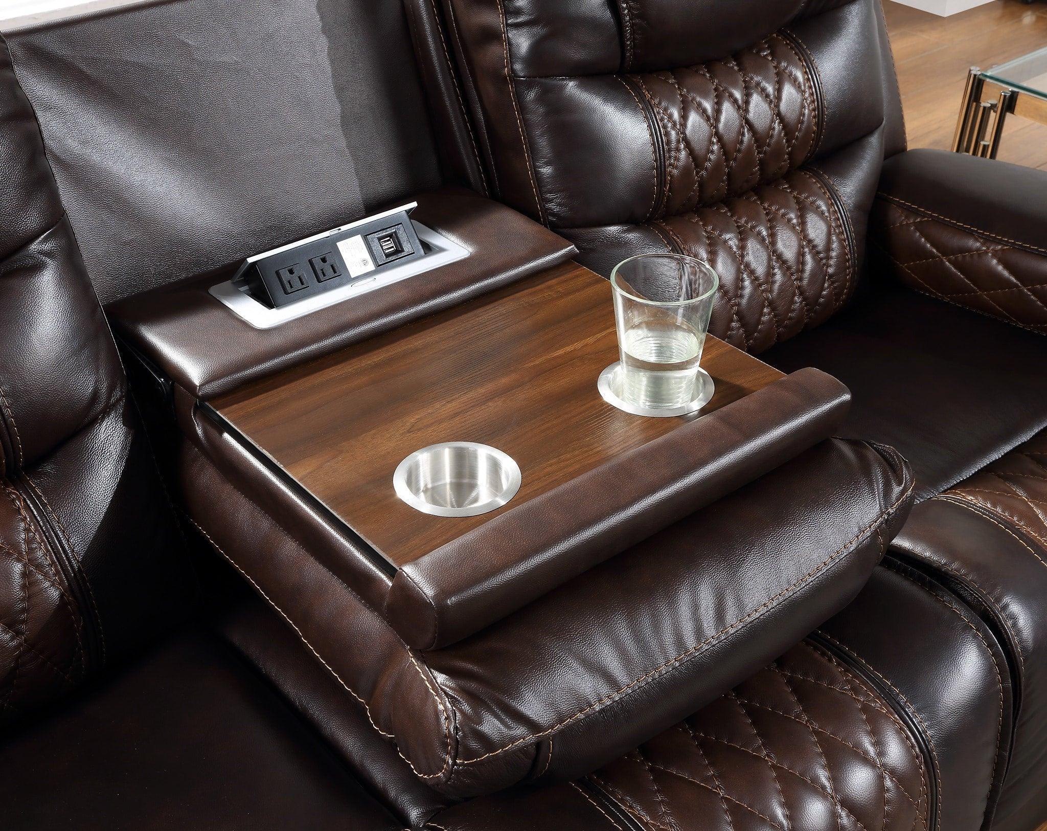 Harley Brown Leather 3-Piece Power Reclining Set - Image 3