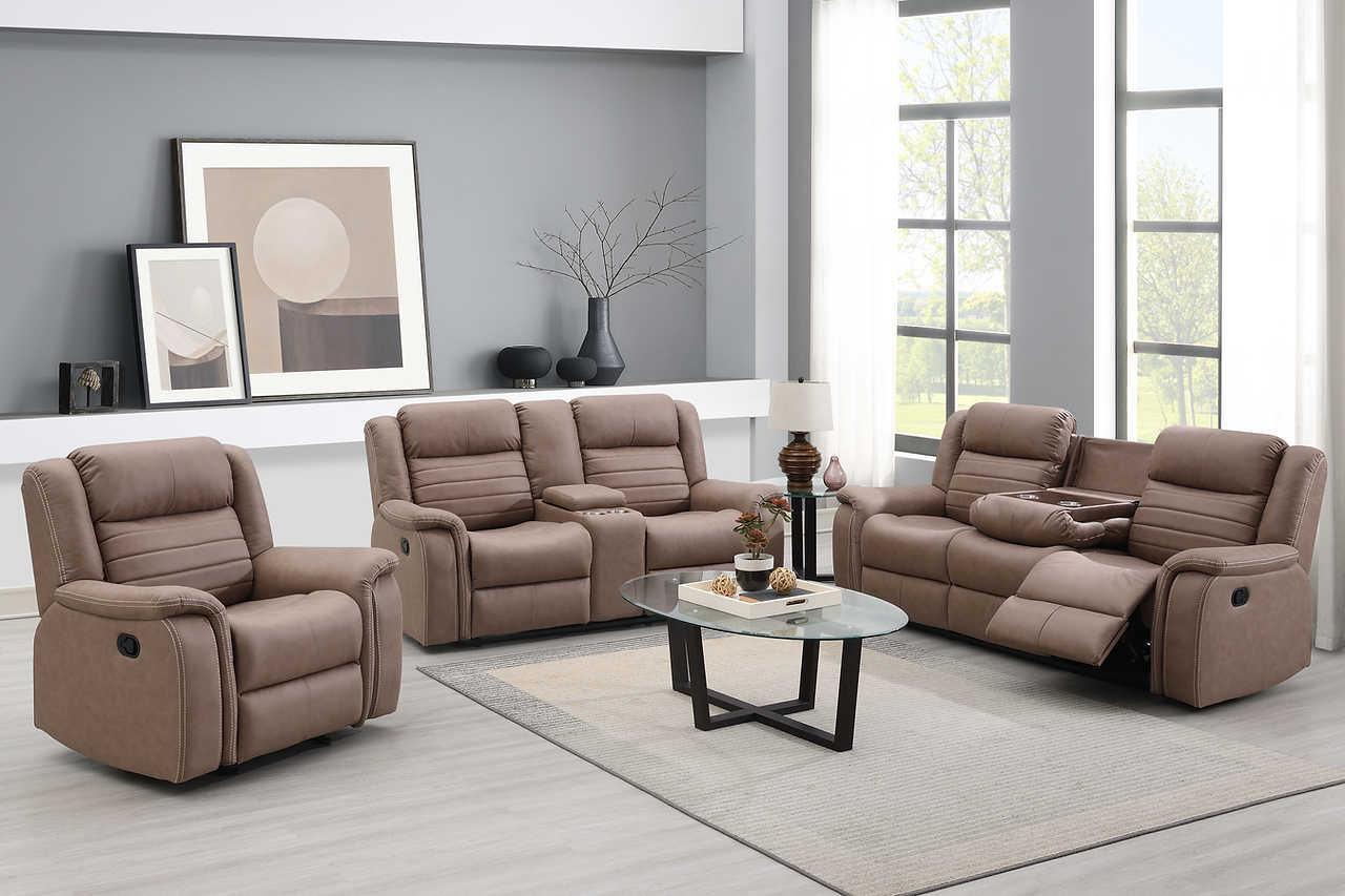 Max Tan 3-Piece Reclining Set - Image 1