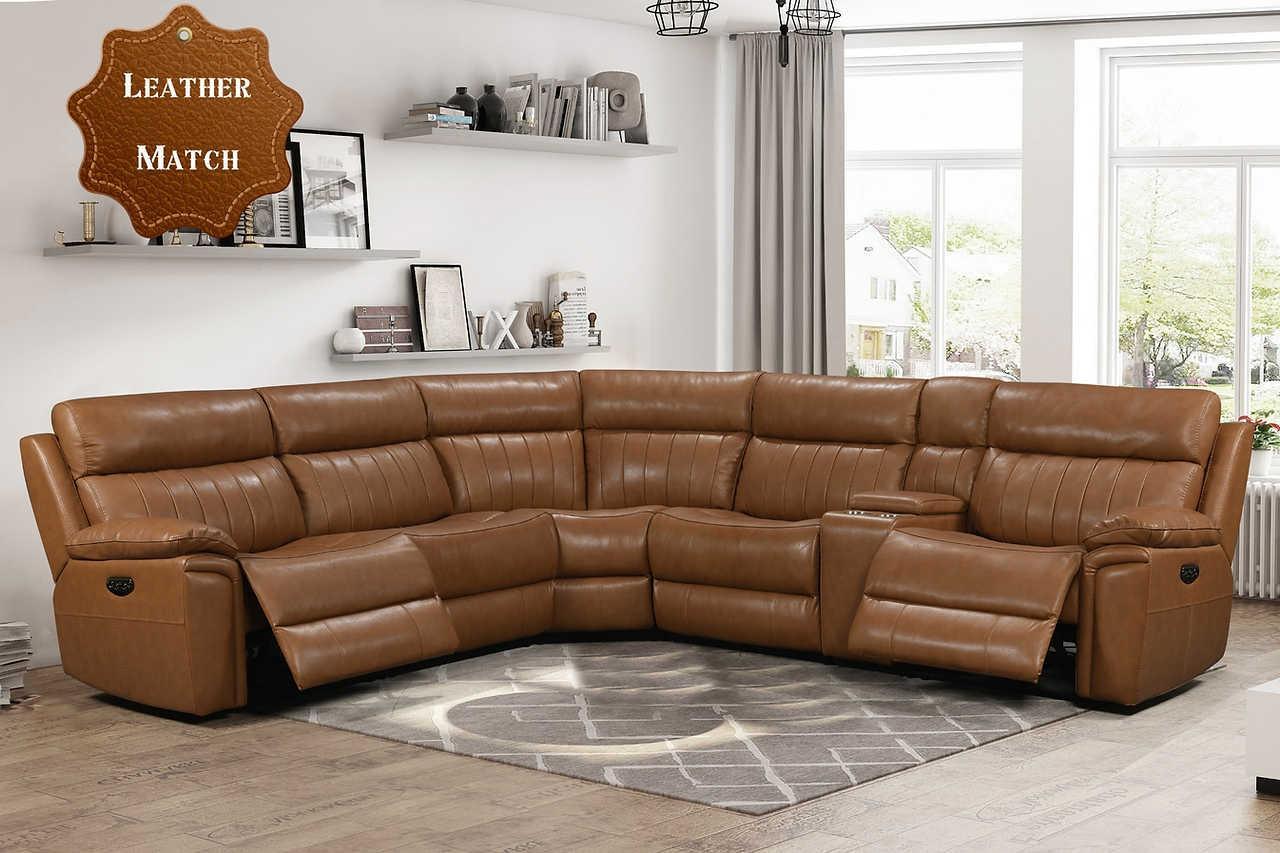 Fresno Camel Power Reclining Sectional - Image 1