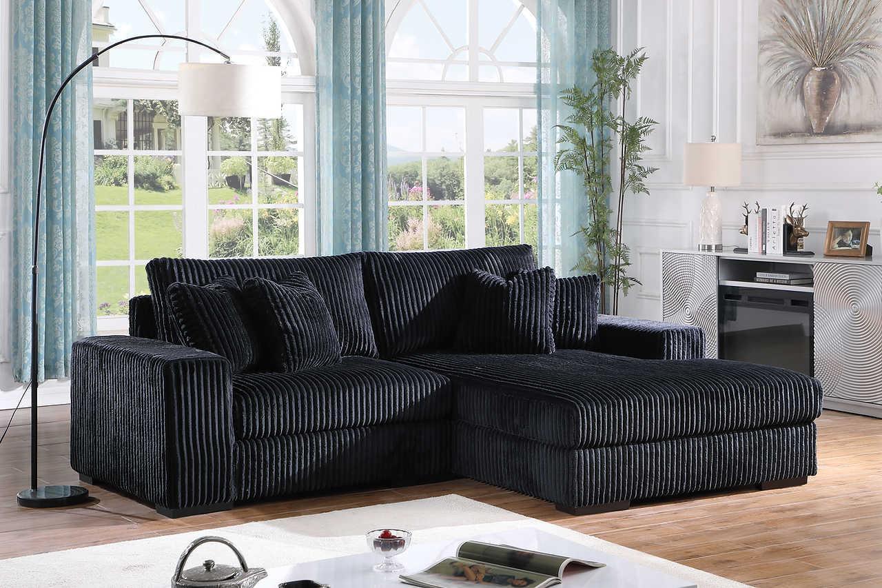 Comfy Black 2-Piece Sectional - Image 1
