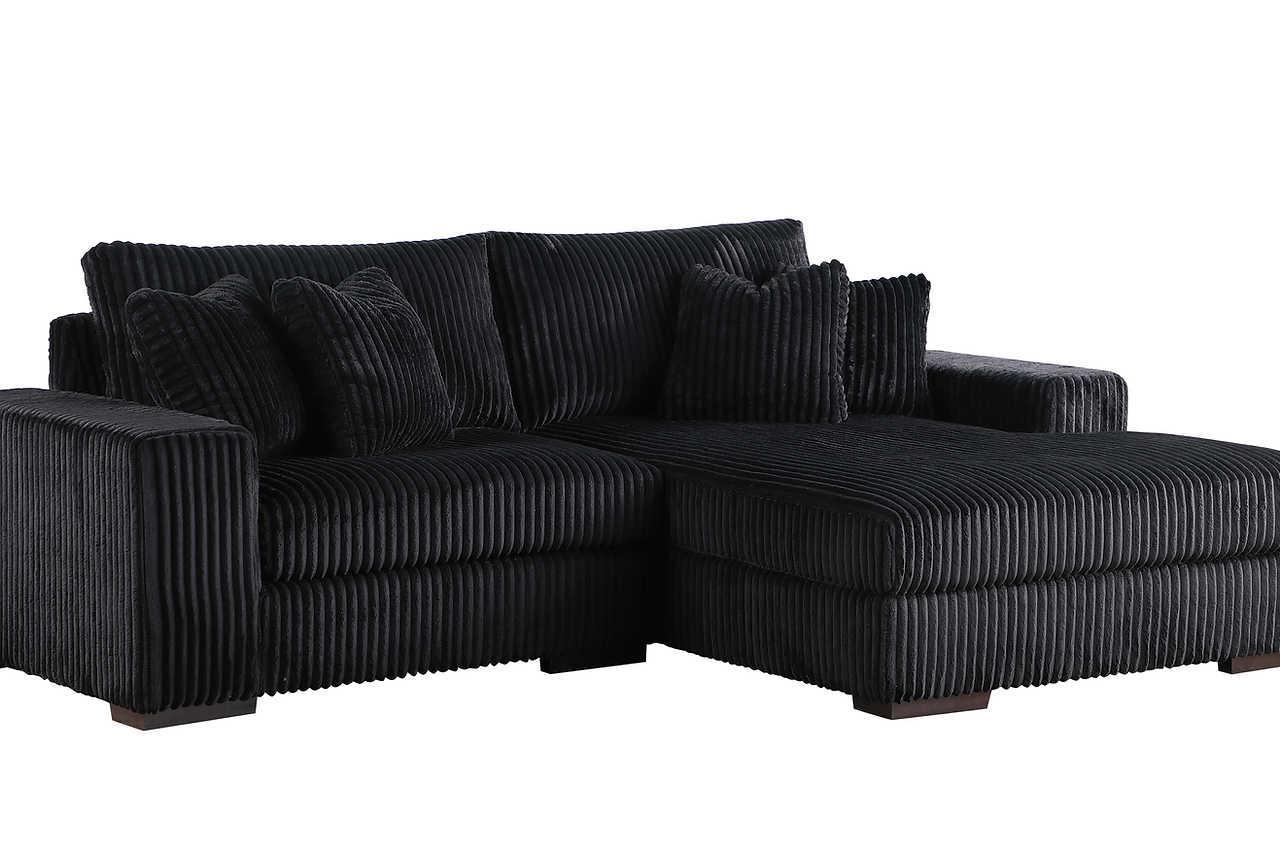 Comfy Black 2-Piece Sectional - Image 2