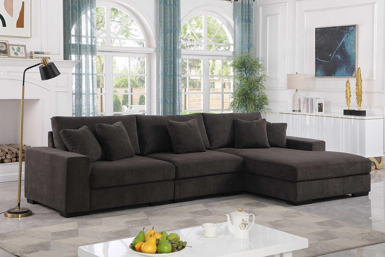 Comfy Gray 3-Piece Sectional - Image 1