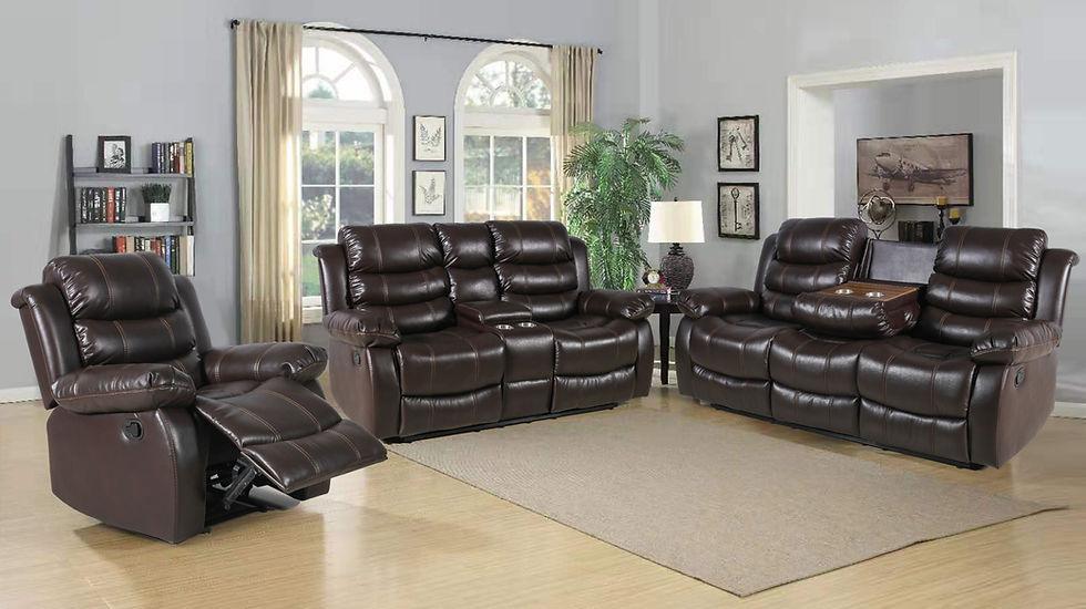 Isabel Dark Brown Reclining Loveseat - Image 1