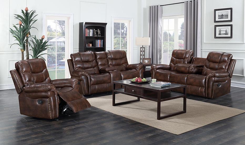 Sara Brown Reclining Set - Image 1
